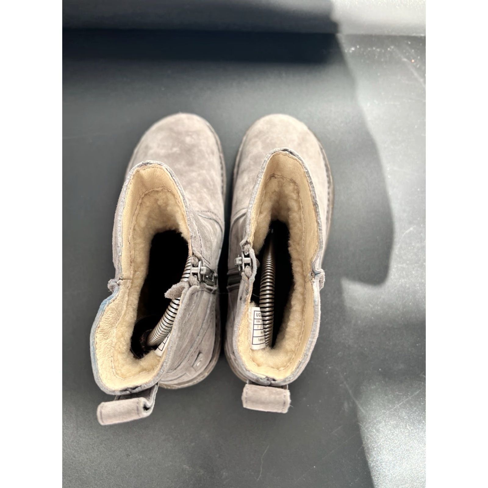 Ugg UGG Womens Neevah Boots - Bootie - Beige Tan Suede - Size 7 - Zip Closure - Shearling Lined - Cushioned Insole - Ankle Bootie - Womens Size US 7 / IT 37 - 5 Thumbnail