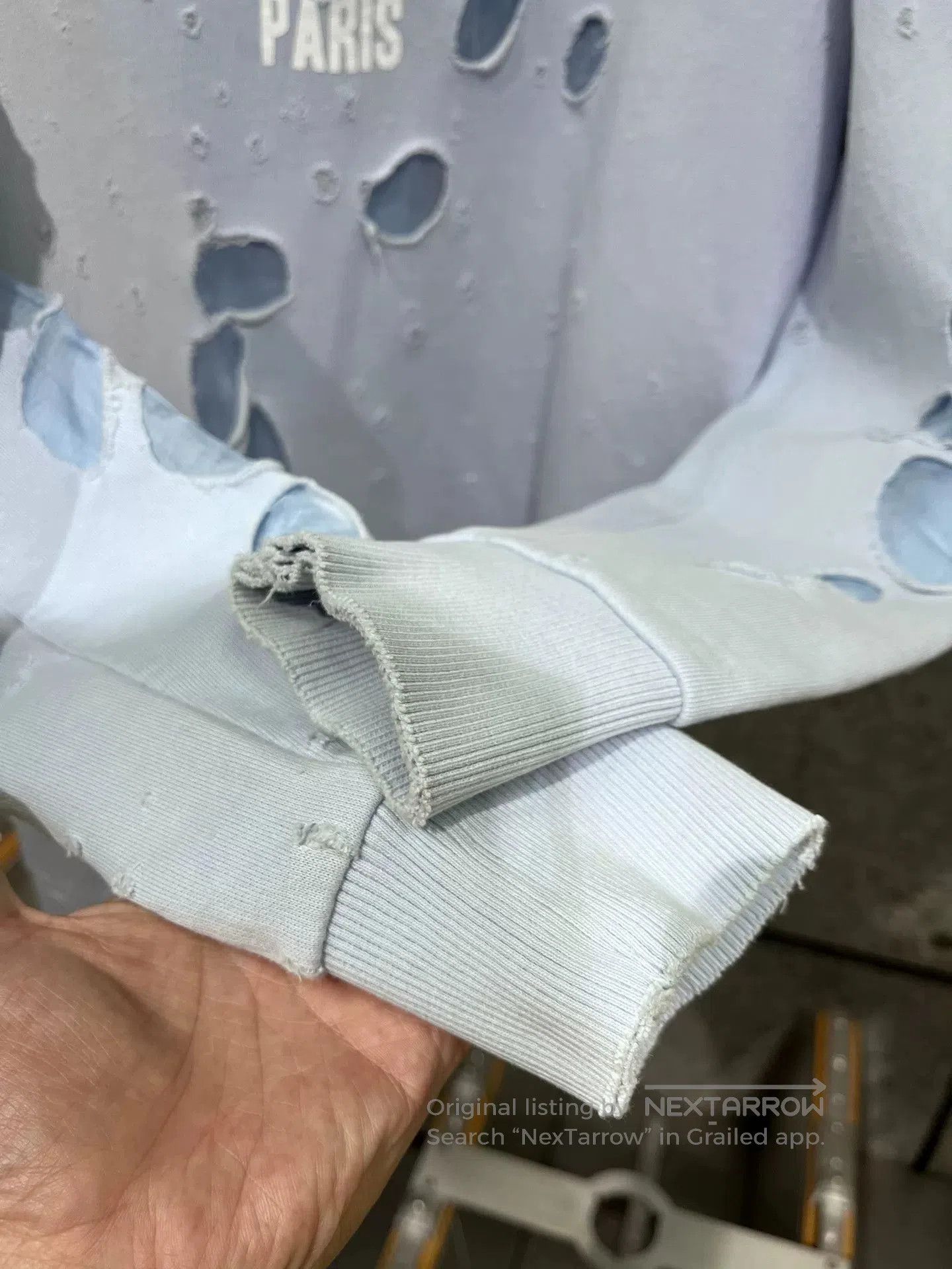 Givenchy Givenchy Blue Distressed Sweatshirt XS. Size US XS / EU 42 / 0 - 6 Thumbnail
