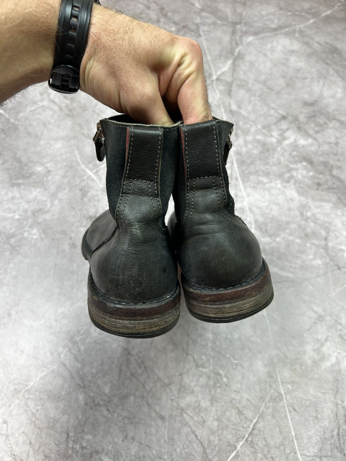 MoMA Women's Moma Biker Chelsea Leather Ankle Boots Dual Zip Size US 9 / IT 39 - 9 Thumbnail