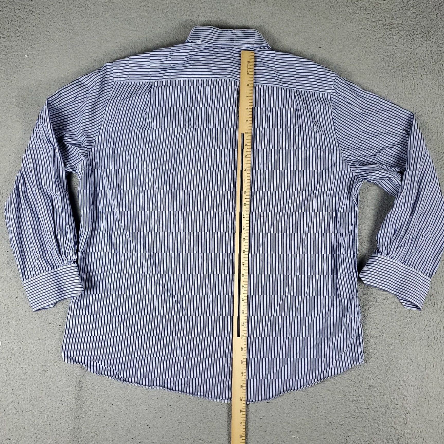 Tommy Bahama Tommy Bahama Shirt Mens Dress Shirt Striped Blue 100% Cotton Long Sleeve Button Up 17 Size 46R - 3 Thumbnail