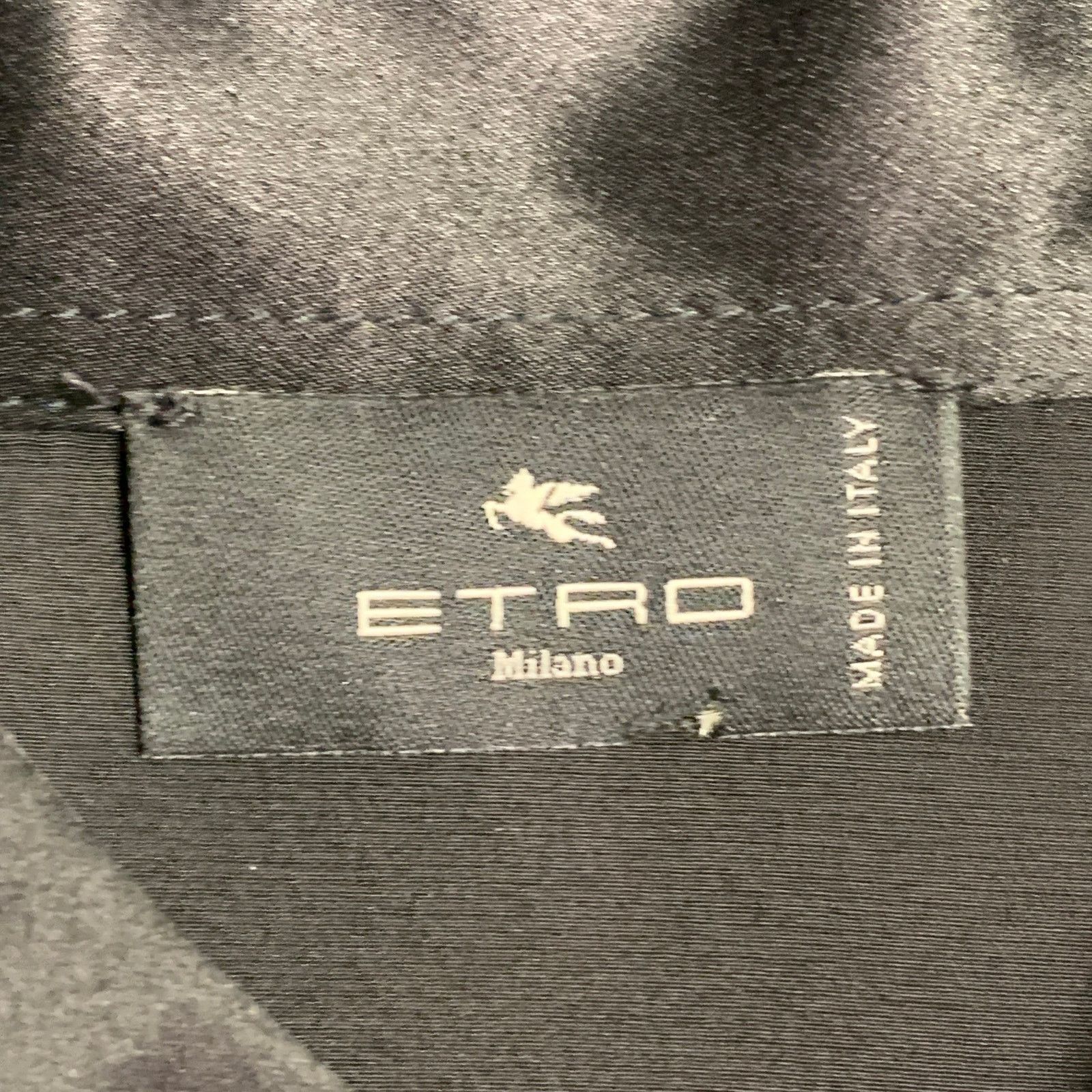 Etro ETRO Black Multi Color Silk Tiger Button Up Shirt Size S / US 4 / IT 40 - 5 Thumbnail