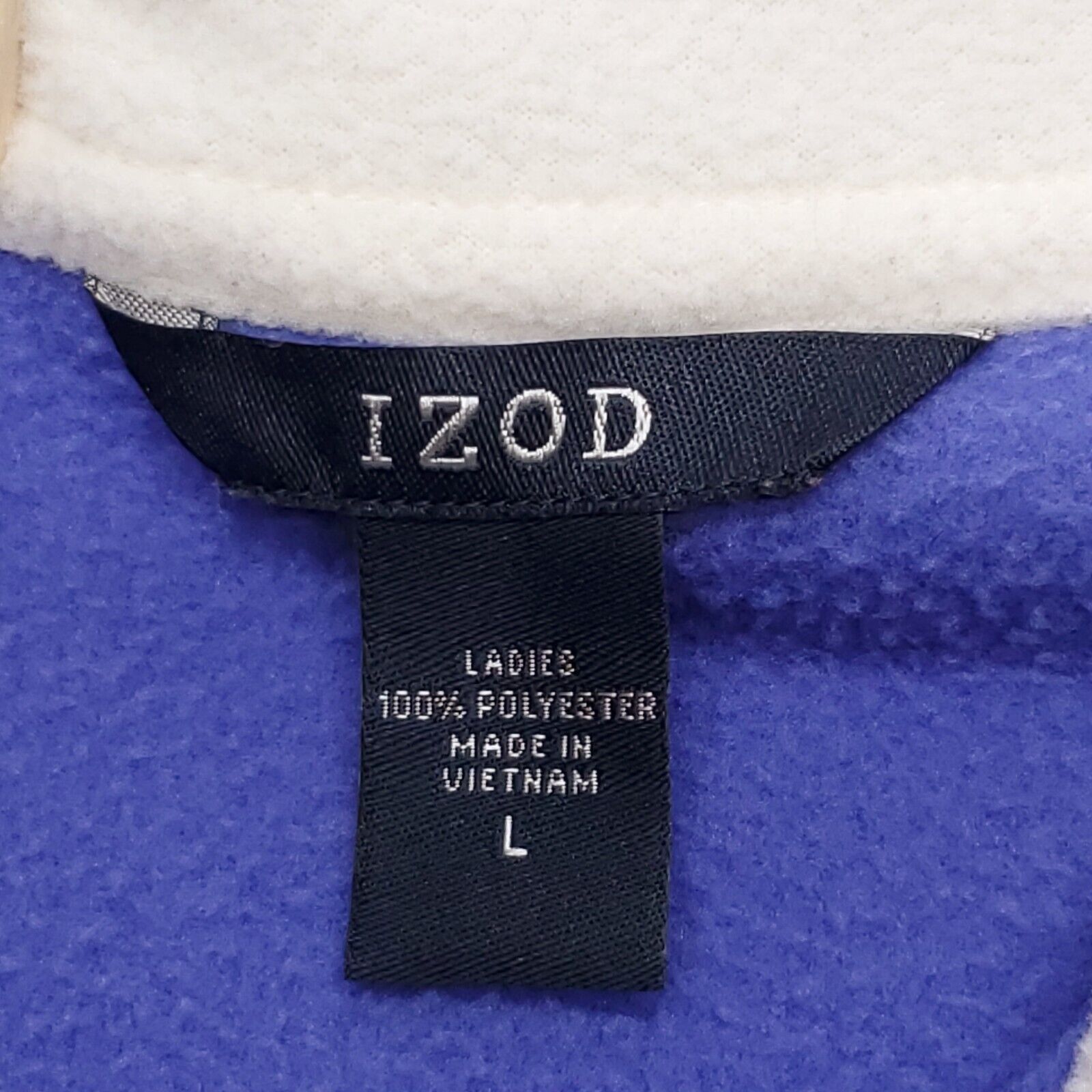 Izod IZOD Zip Up Pullover Jacket Womens Size Large L Purple White Size L / US 10 / IT 46 - 3 Thumbnail