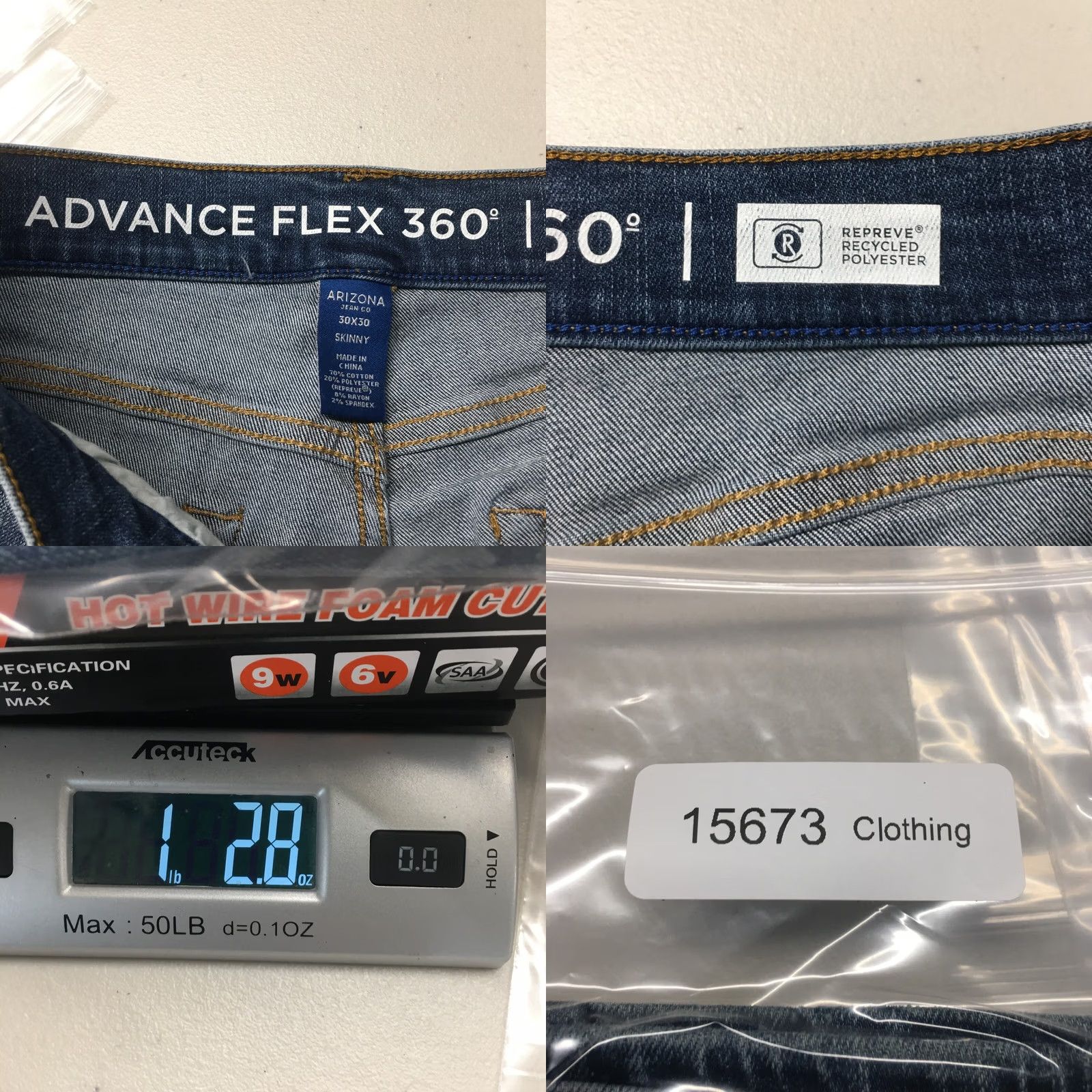 Vintage Arizona Jean Co. Advance Flex 360 Skinny Jeans Mens Blue 30x30 (actual 31x28.5) Size US 30 / EU 46 - 9 Thumbnail
