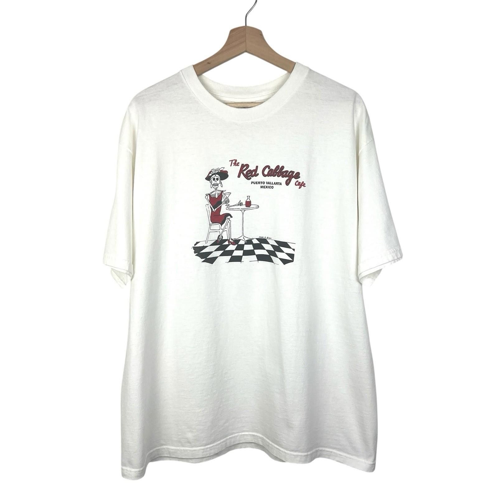 Other Vintage 2000s Red Cabbage Cafe Mexico White T Shirt XL Size US XL / EU 56 / 4 - 1 Thumbnail