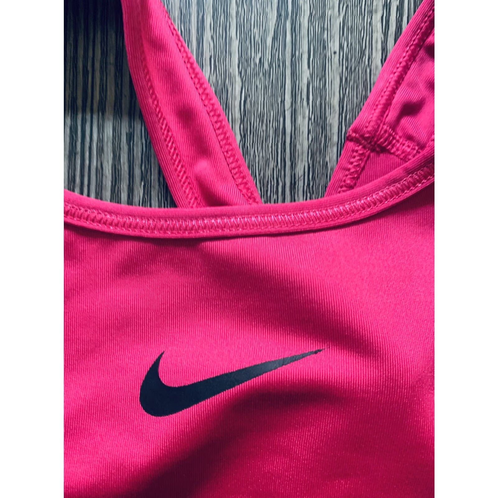 Nike VINTAGE Nike Dri-Fit Sports Bra XS Racerback Pink Swoosh Womens XS Pink Nike Dri-FIT Sports Bra Size ONE SIZE - 2 Thumbnail