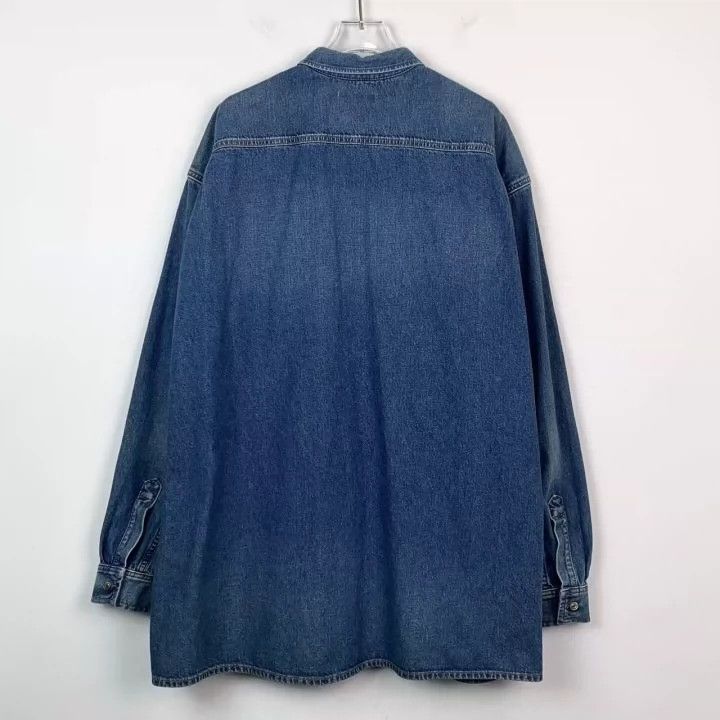 Balenciaga Balenciaga size 37 Blue denim shirt with monogram embroide Size US M / EU 48-50 / 2 - 2 Thumbnail