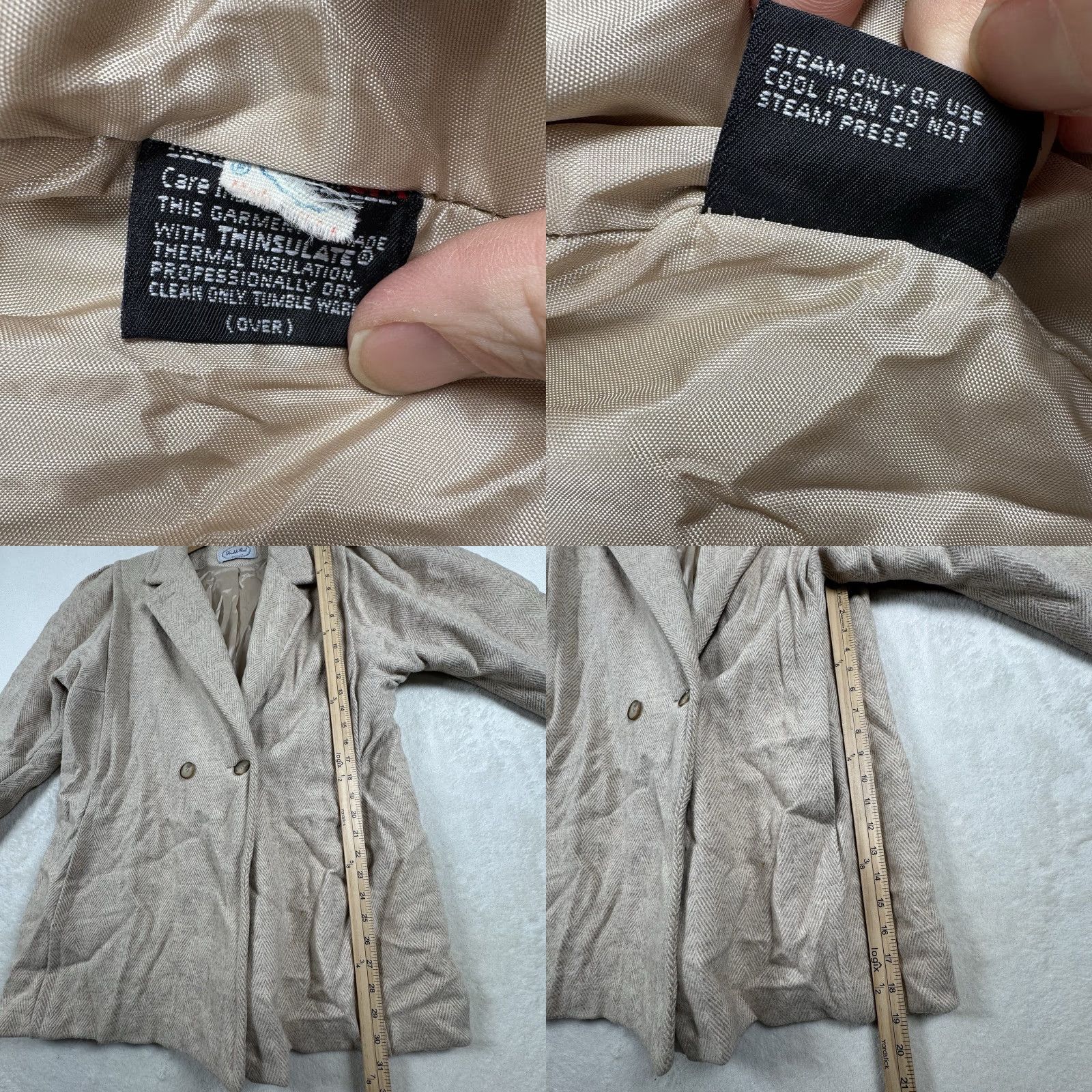 Vintage VINTAGE Freddi-Gail Wool Blend CREAM Double-Breasted Coat L Size L / US 10 / IT 46 - 9 Thumbnail