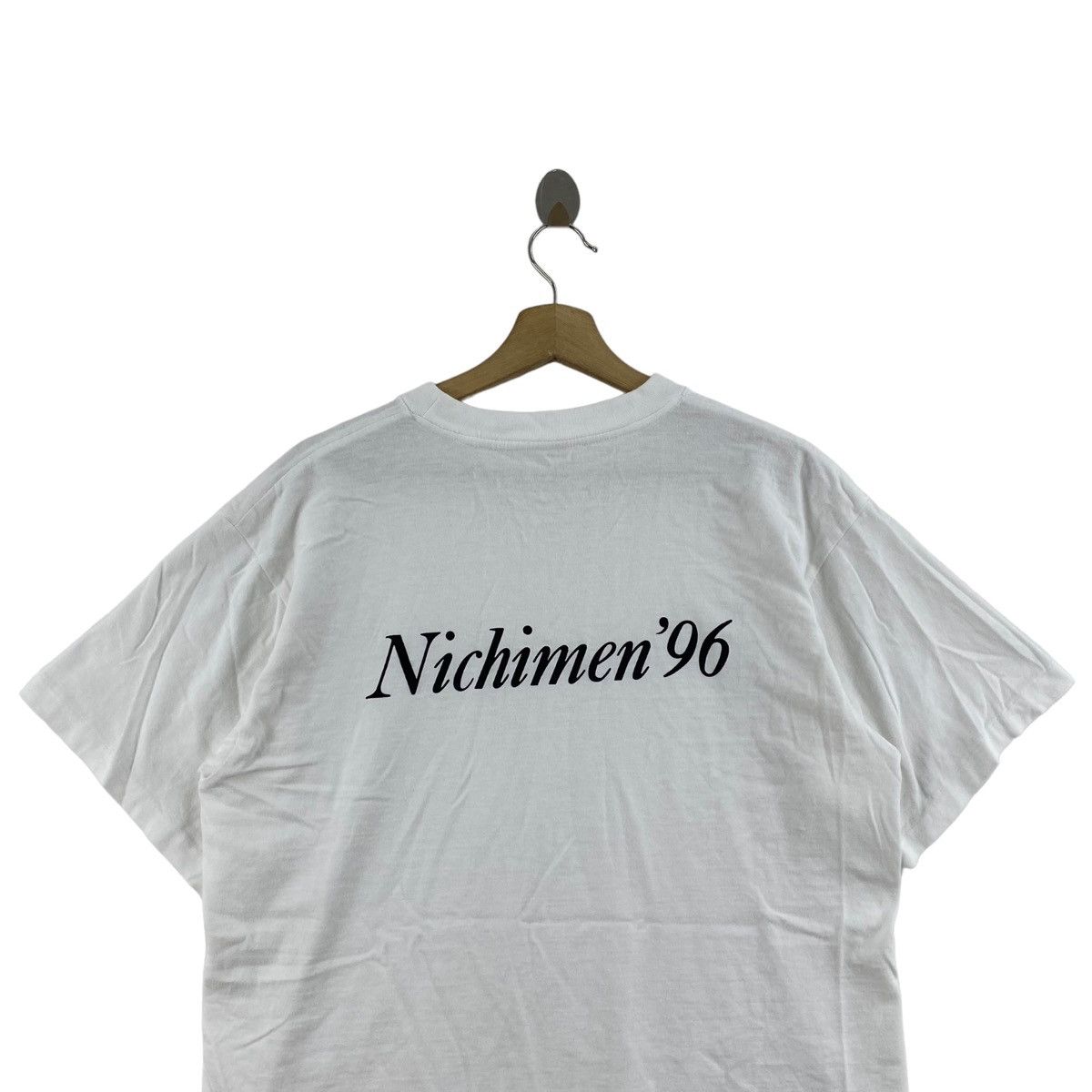 Vintage Vintage 90s NICHIMEN'96 Japan Graphics Plain White Size US L / EU 52-54 / 3 - 2 Thumbnail