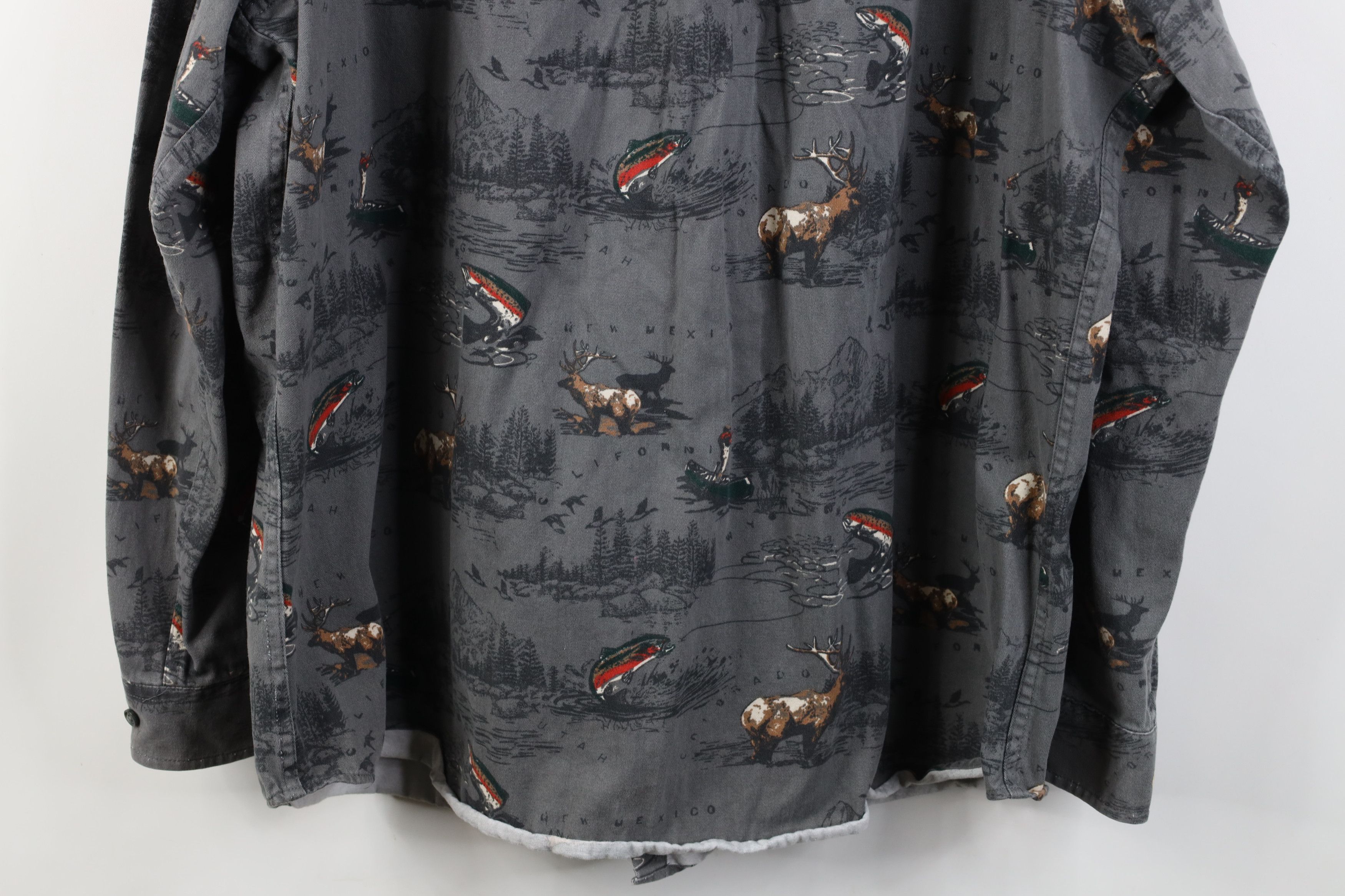 Vintage Vintage 90s Hunting Fishing All Over Collared Button Shirt Size US XXL / EU 58 / 5 - 12 Thumbnail