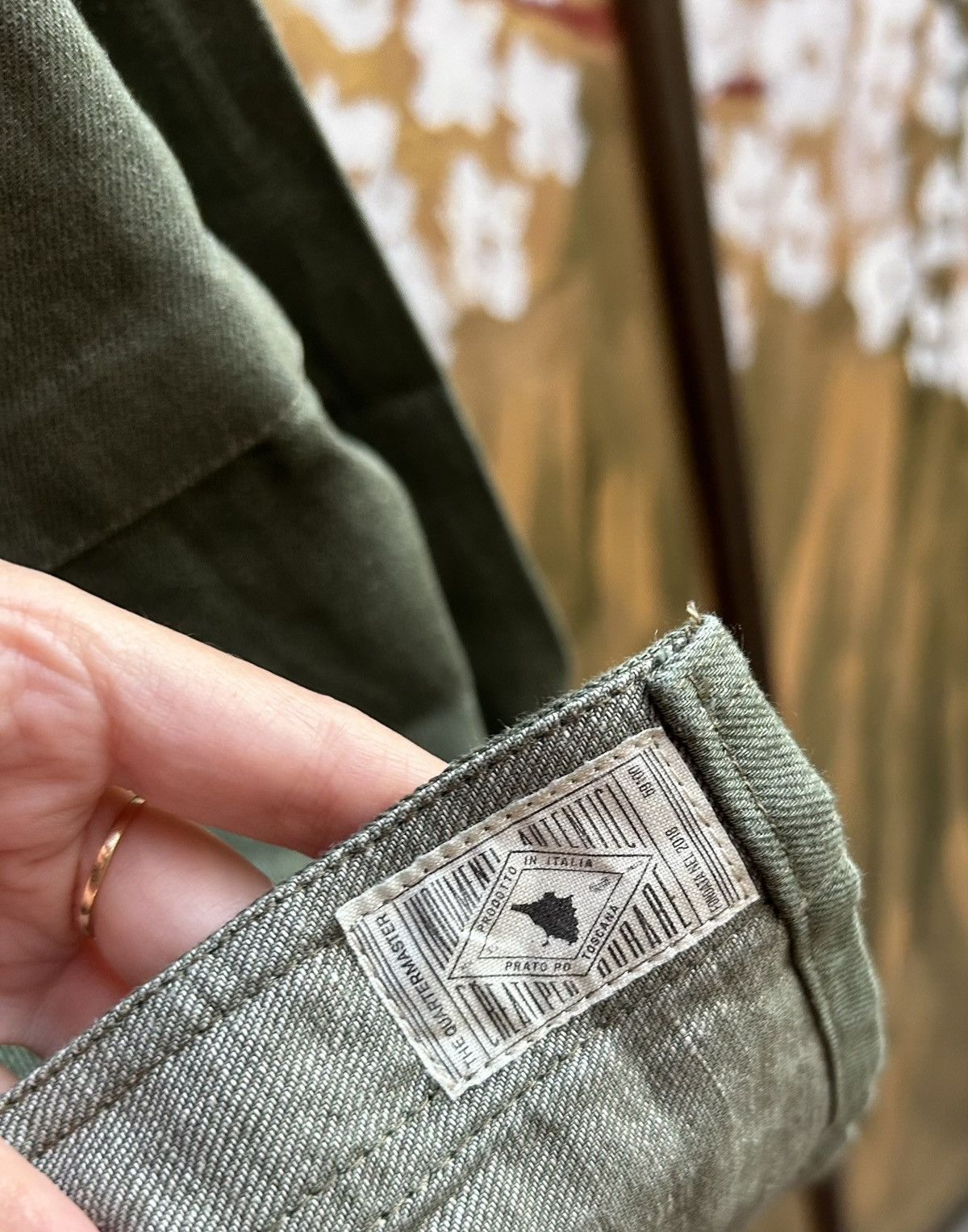 Other The Quartermaster Green Fatigue Shirt Cotton Linen Blend Size US L / EU 52-54 / 3 - 6 Thumbnail