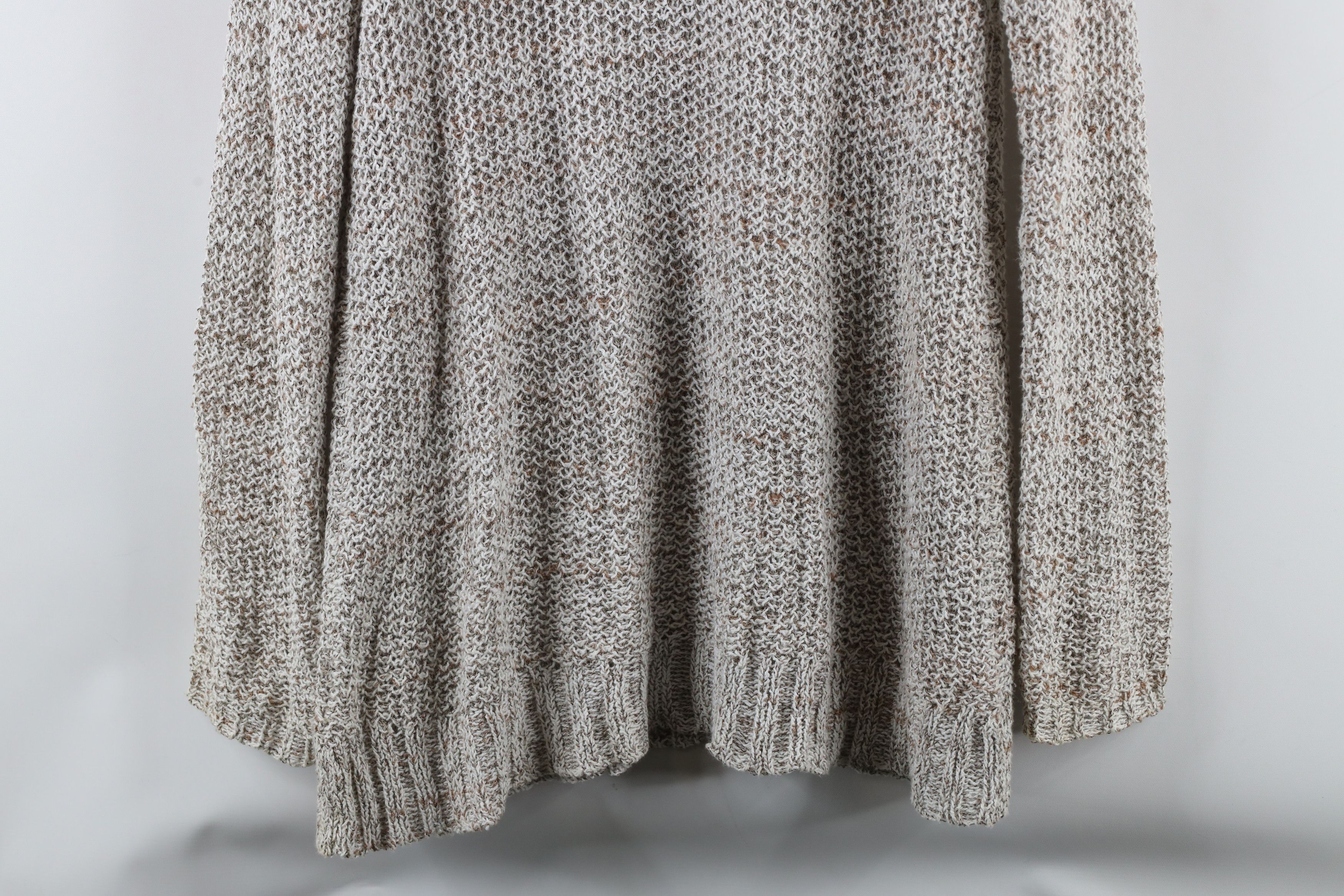 Free People × Vintage Free People Lightweight Crochet Knit Henley Hoodie Beige Size M / US 6-8 / IT 42-44 - 10 Thumbnail