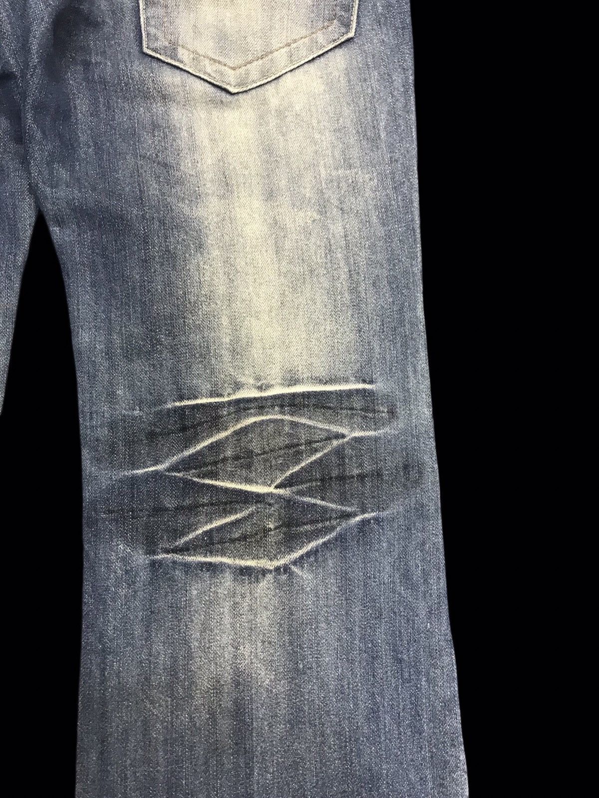 Japanese Brand 💥FLARE💥Rare Root Thre Flare Low Rise Distressed Denim F163 Size US 35 - 15 Thumbnail