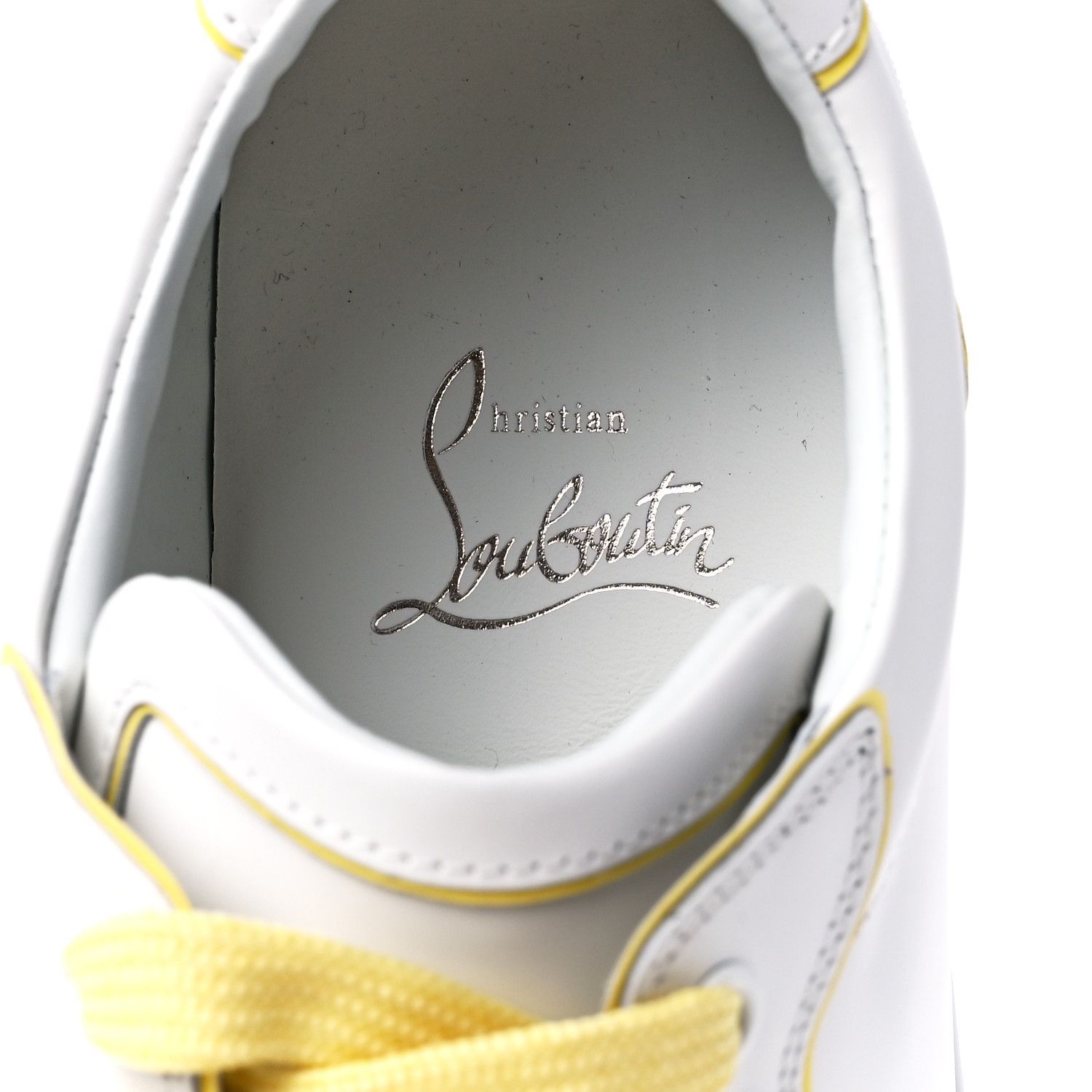 Christian Louboutin o1s1wg110924 Fun Vieira Flat Sneakers in White/Yellow Size US 8 / IT 38 - 7 Thumbnail