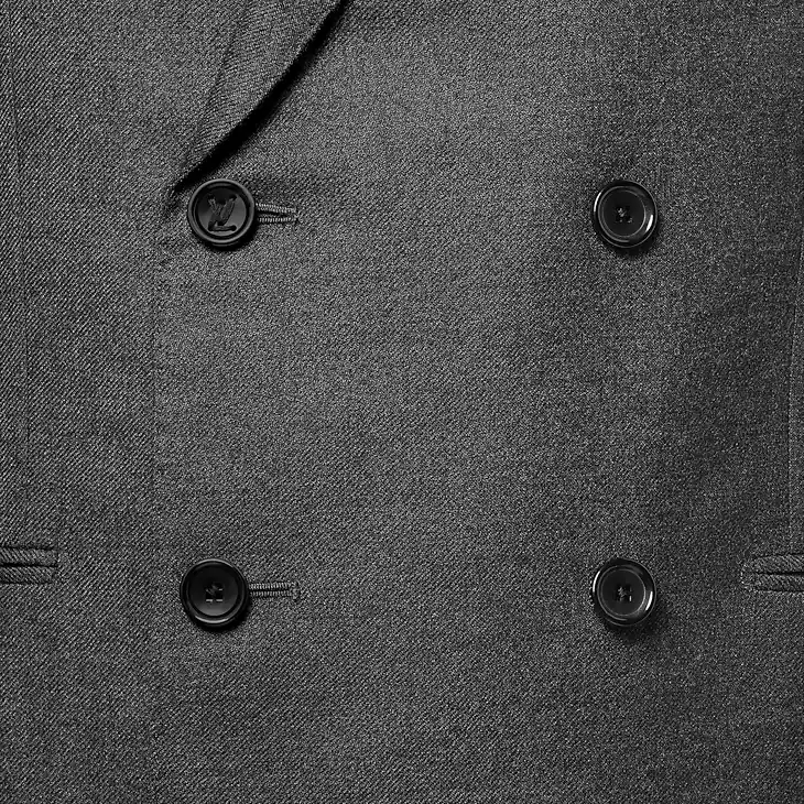 Louis Vuitton Double-Breasted Cashmere and Wool Blend Pont Neuf Jacket Size 52L - 3 Thumbnail