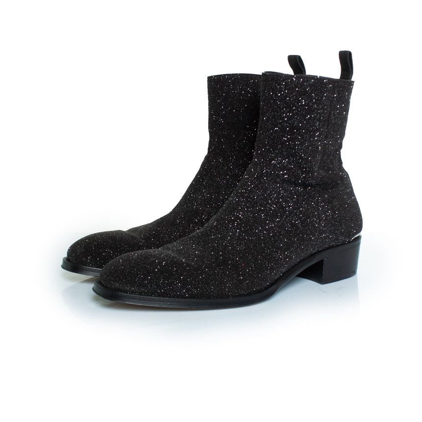Alexander McQueen Alexander McQueen, Glitter ankle boots in black Size US 12 / EU 45 - 1 Thumbnail
