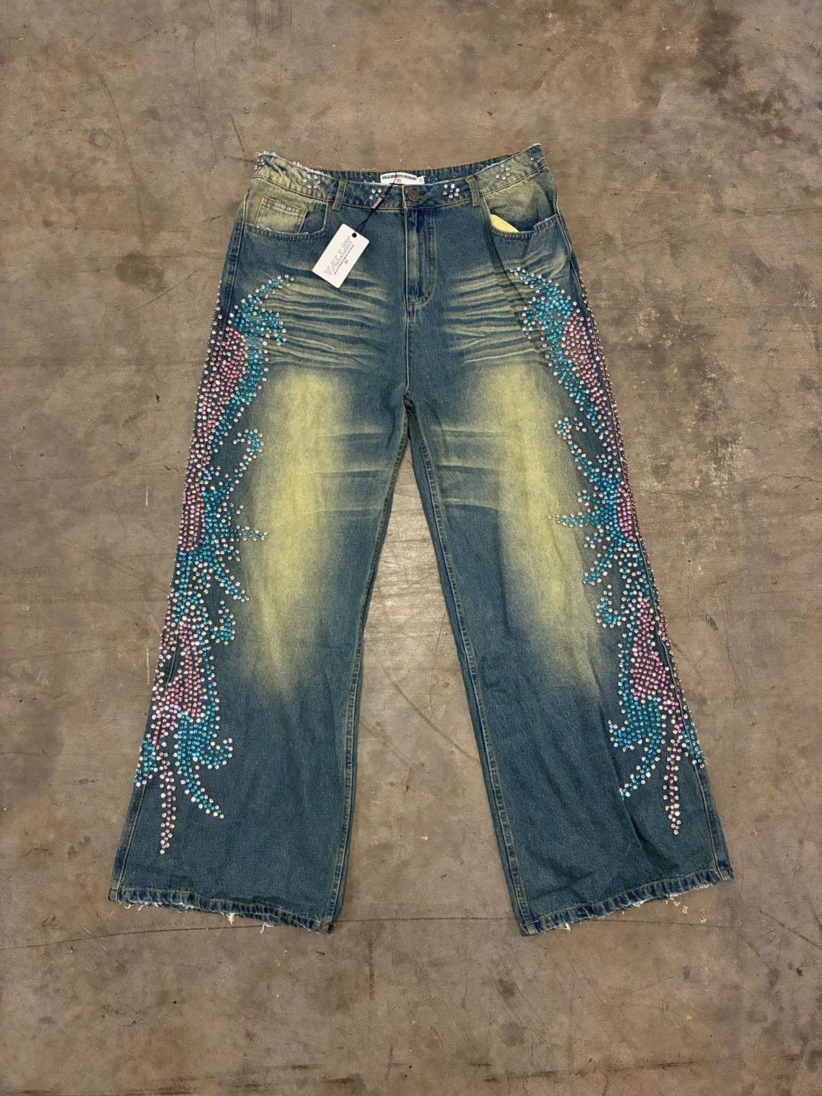 Vale Vale Valley Dreams Blue Tsunami Faded Denim Baggy Jeans 30 Size US 30 / EU 46 - 1 Thumbnail