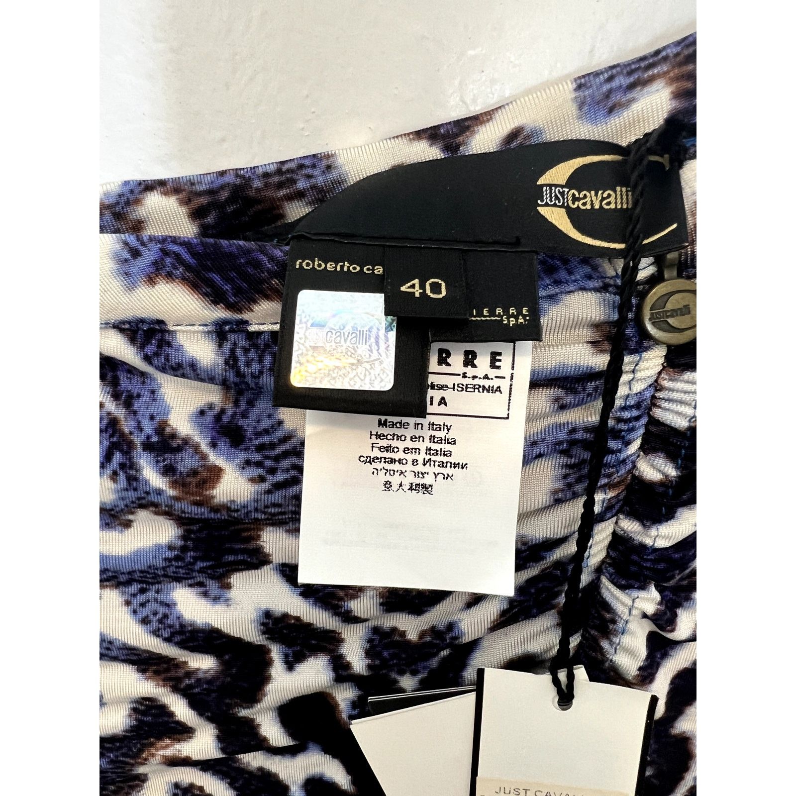 Just Cavalli Just Cavalli purple black animal print ruched skirt Sz 40 Size 27" / US 4 / IT 40 - 4 Thumbnail