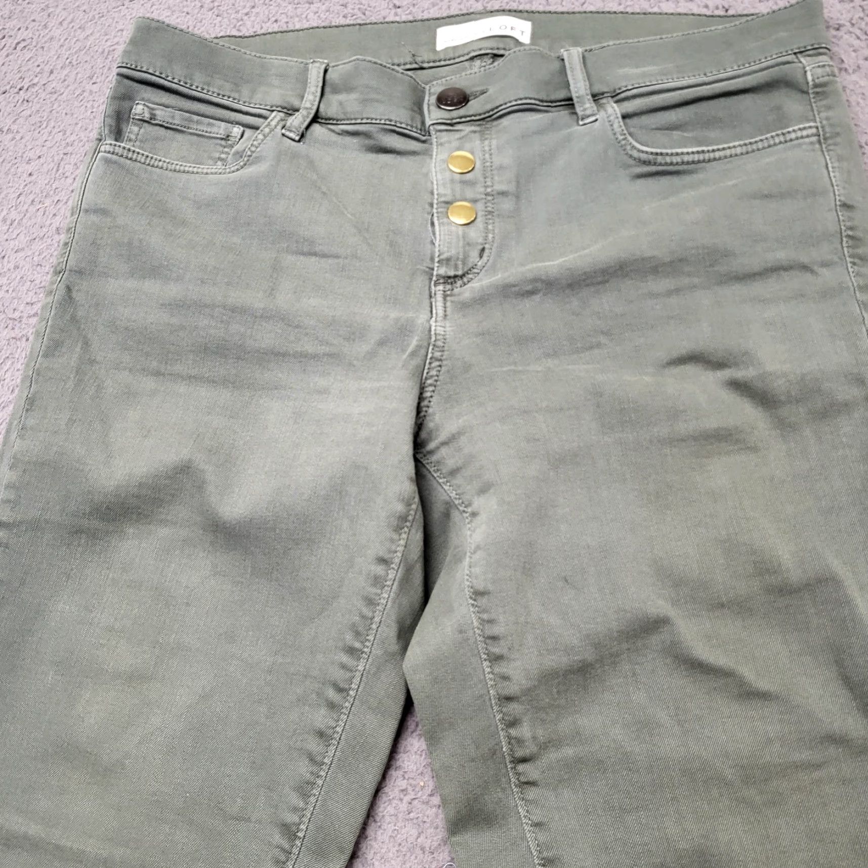 Loft Loft Jean Womens Size 29/8 Regular Pockets Modern Skinny Olive Army Green Denim Jeans Loft Marisa Womens Regular 29/8 Green Army 5-Pocket Design Size 29" - 4 Thumbnail