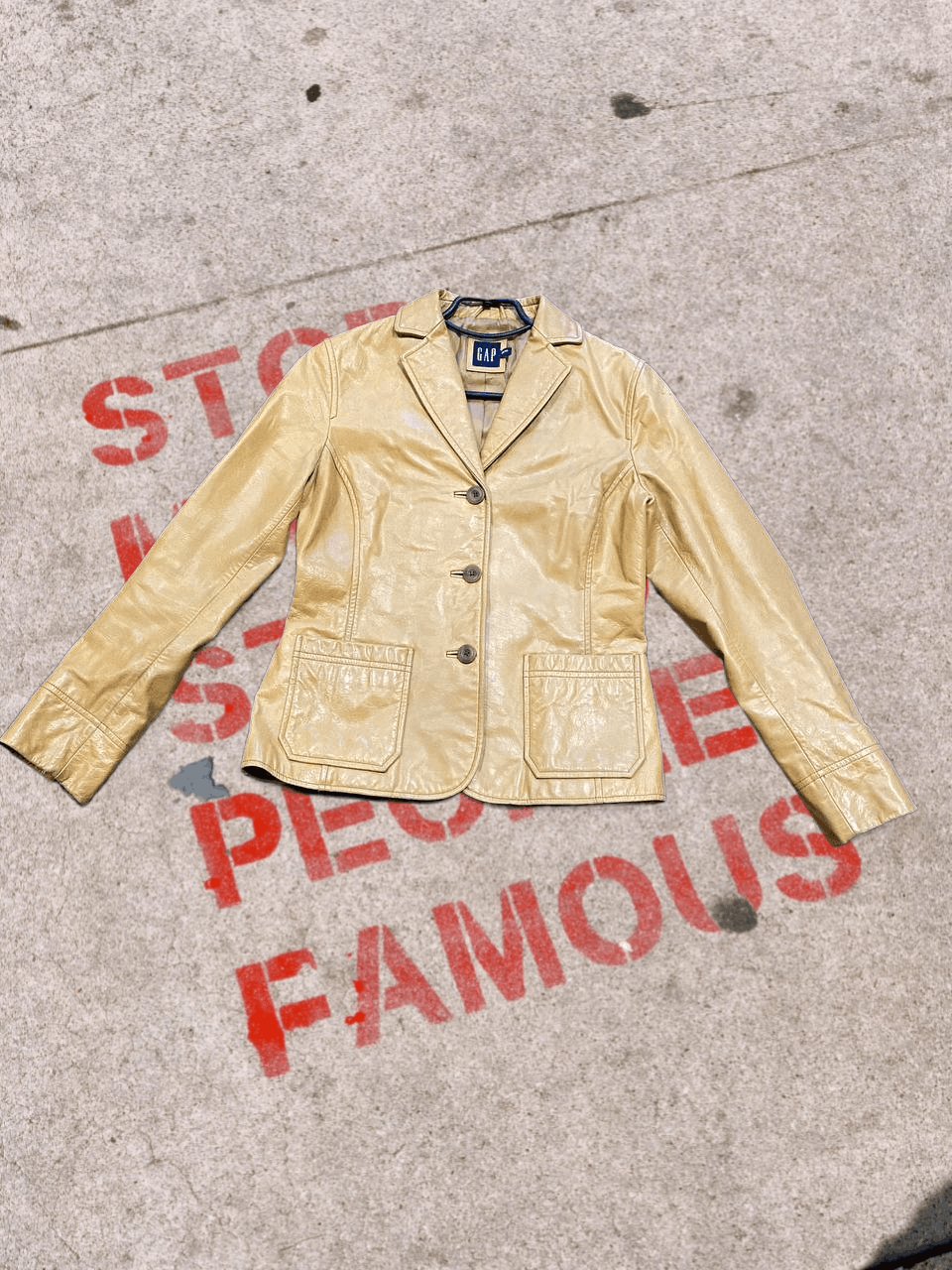 Gap Vintage Gap Leather Jacket Blazer Cafe Racer Moto Size XS / US 0-2 / IT 36-38 - 1 Thumbnail