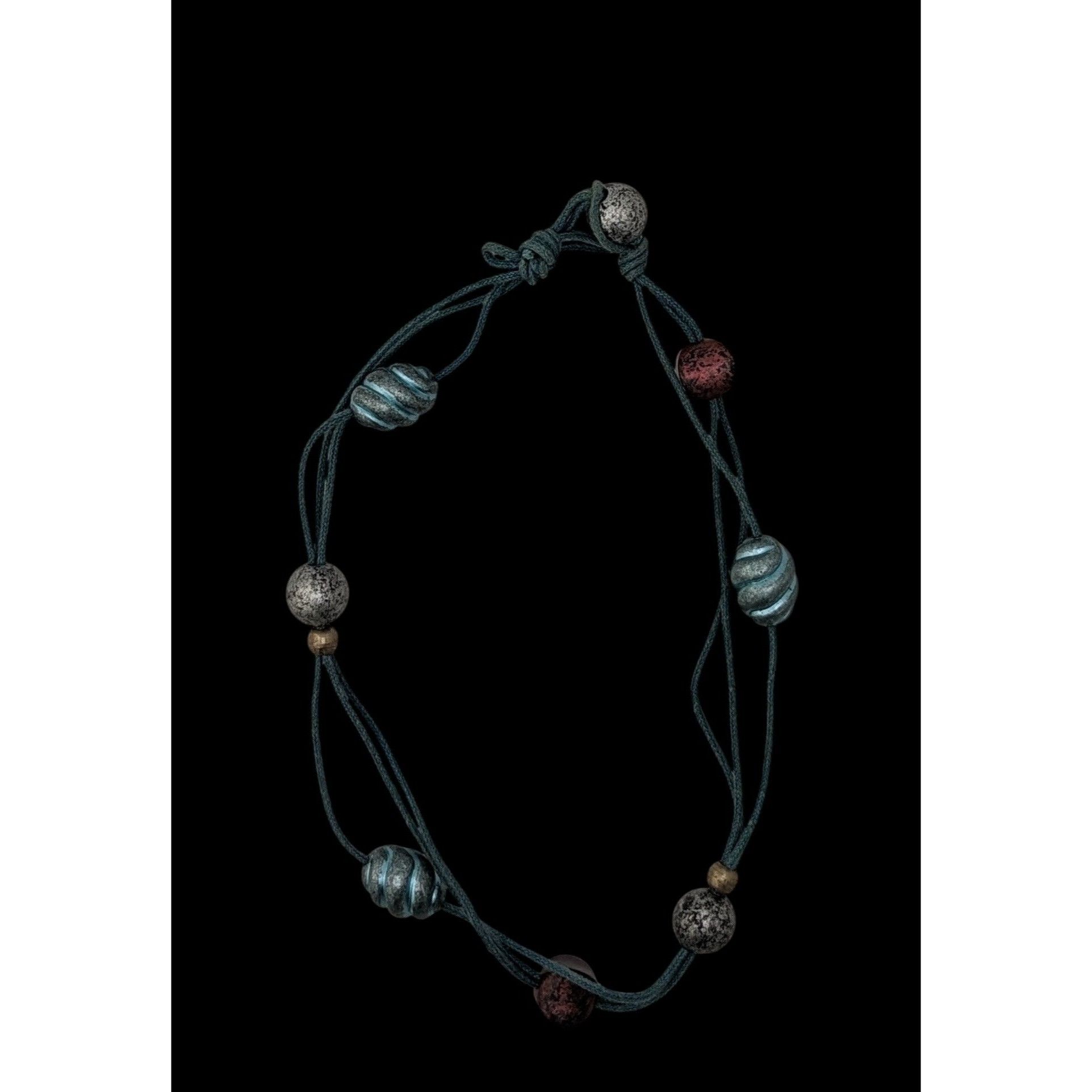 Other Festival Bohemian Beaded Choker With Multicolor Beads On Blu Size ONE SIZE - 2 Thumbnail