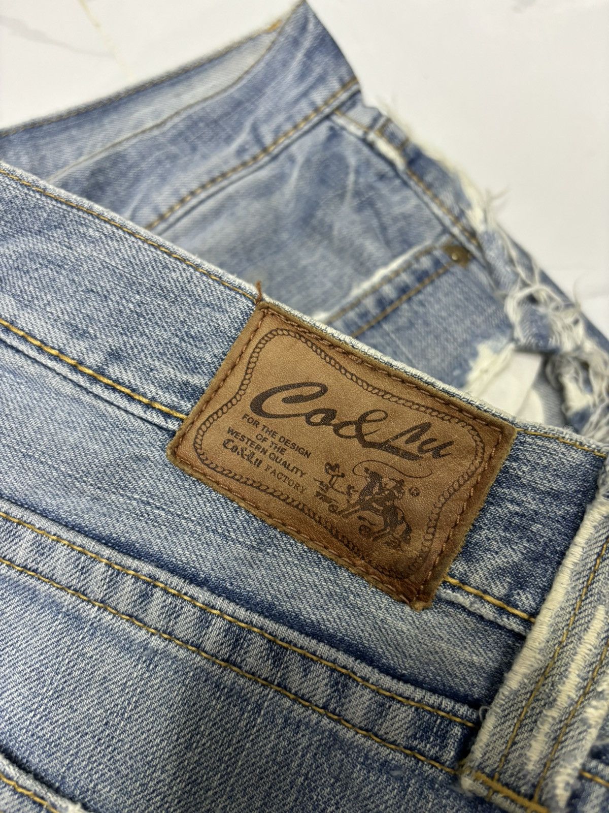 If Six Was Nine VINTAGE CO&LU THRASHED DISTRESS RIPS BAGGY FLARE JEANS Size US 36 / EU 52 - 9 Thumbnail