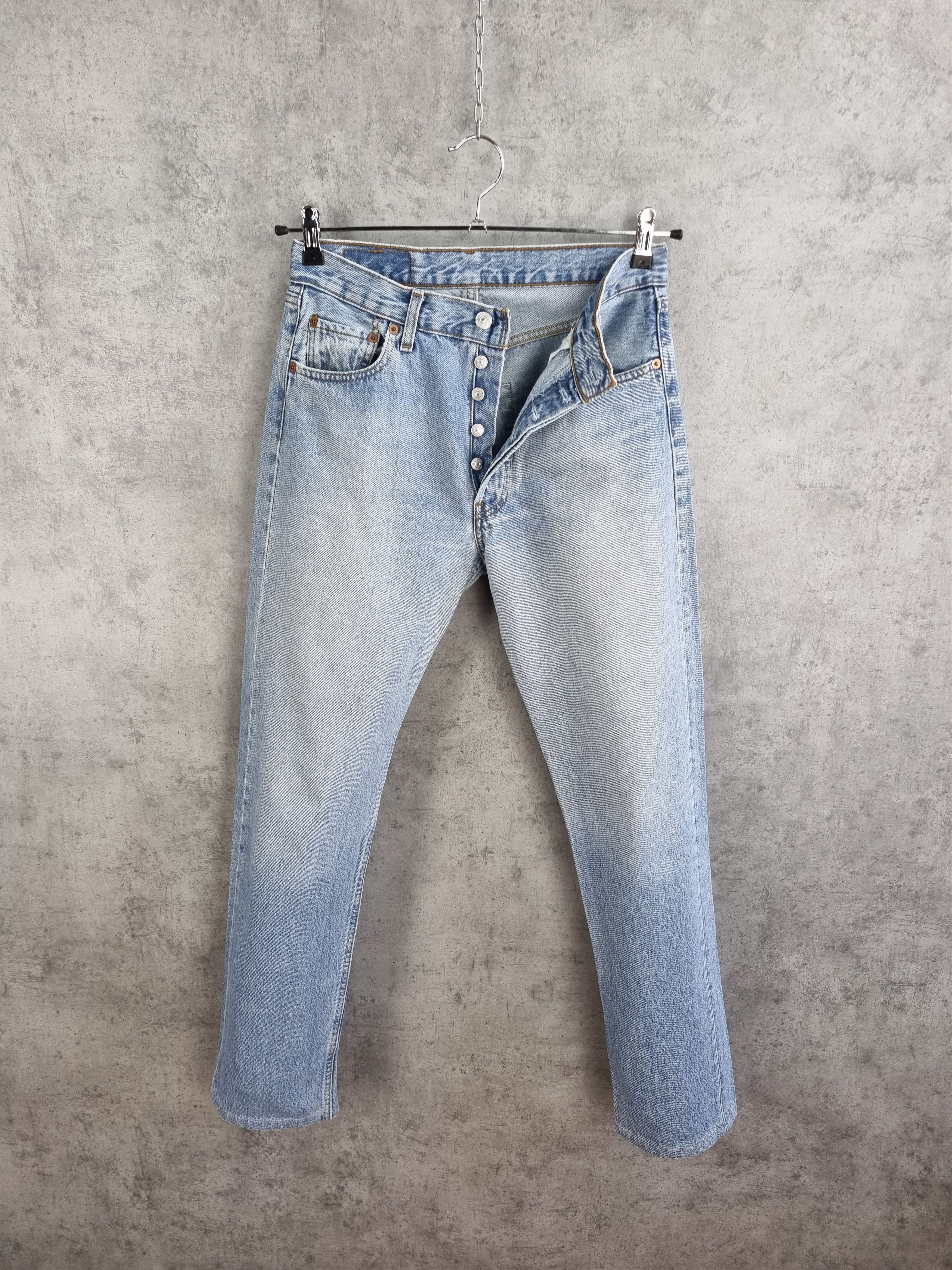 Levi's × Levi's Vintage Clothing × Vintage 95s Unique Blue Sky Faded in Time Levis 501 Beautiful Jeans Size US 31 - 2 Thumbnail