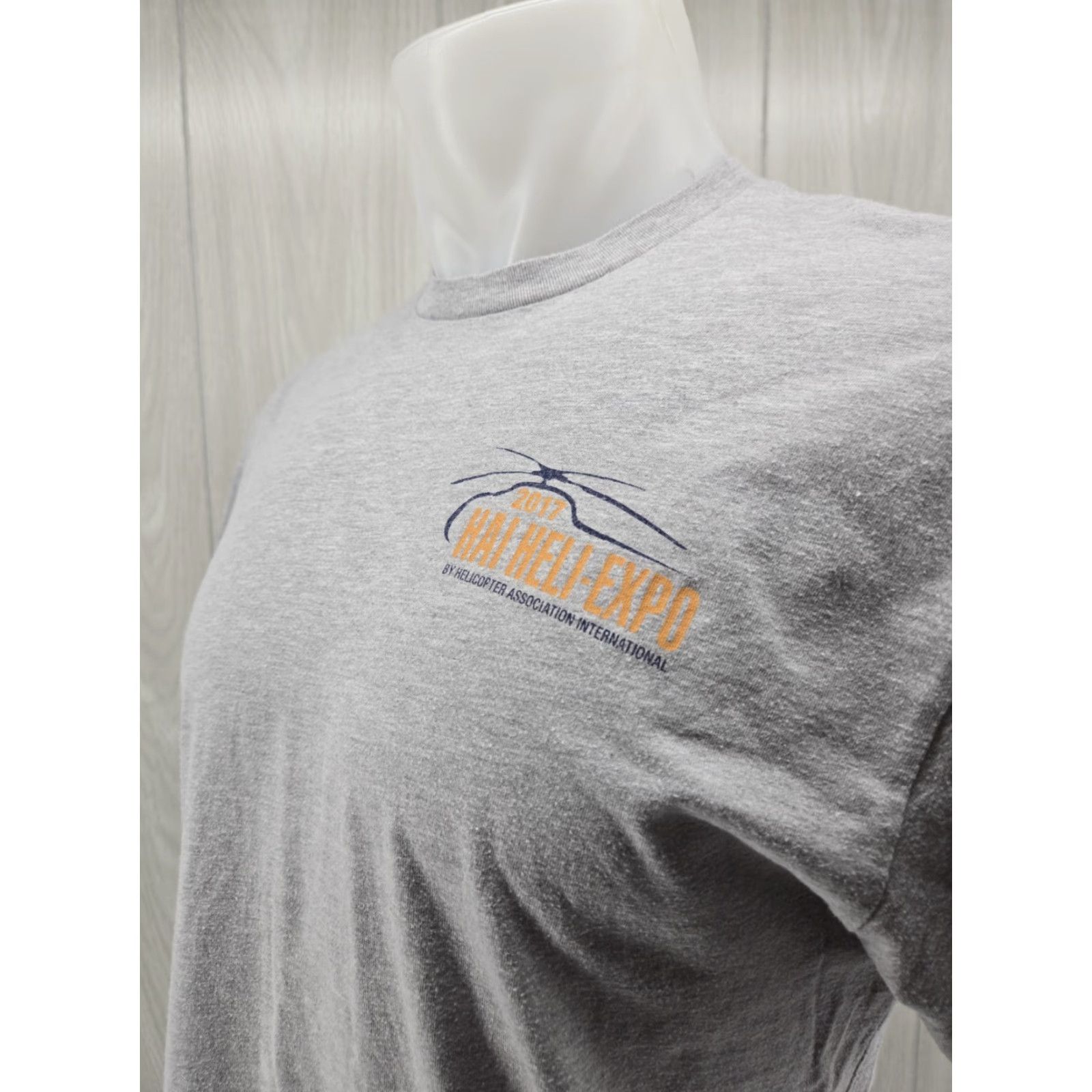 Next Level HAI Heli Expo 2017 Dallas TX Gray Mens T Shirt Size Large Size US L / EU 52-54 / 3 - 6 Thumbnail