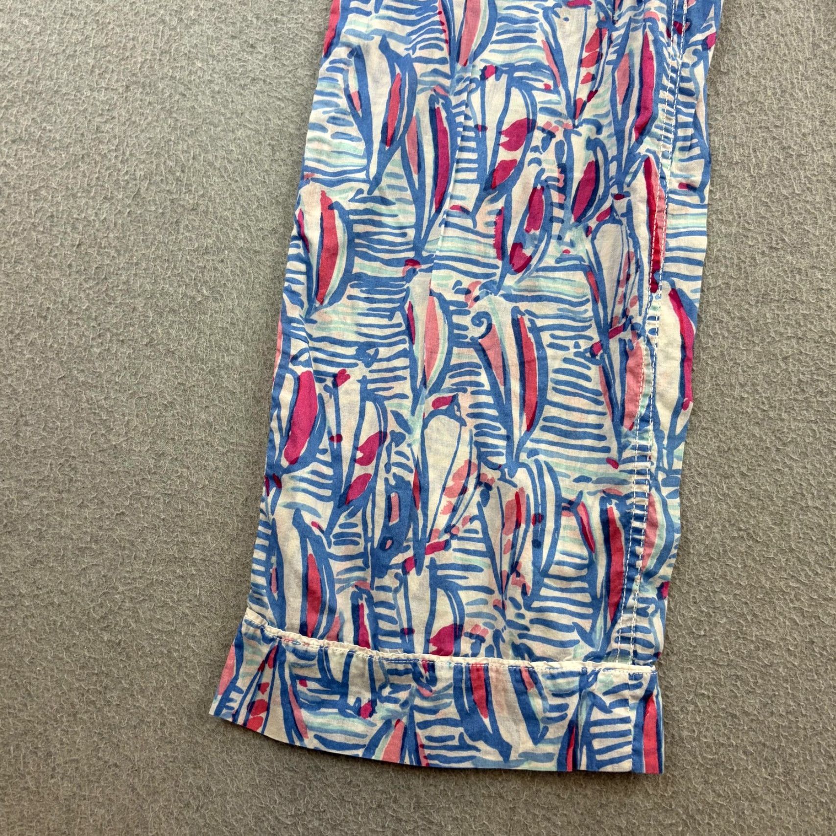 Lilly Pulitzer Lilly Pulitzer Pants Womens XS Blue Tropical Print Lounge Pajama Drawstring Size 26" / US 2 / IT 38 - 7 Thumbnail