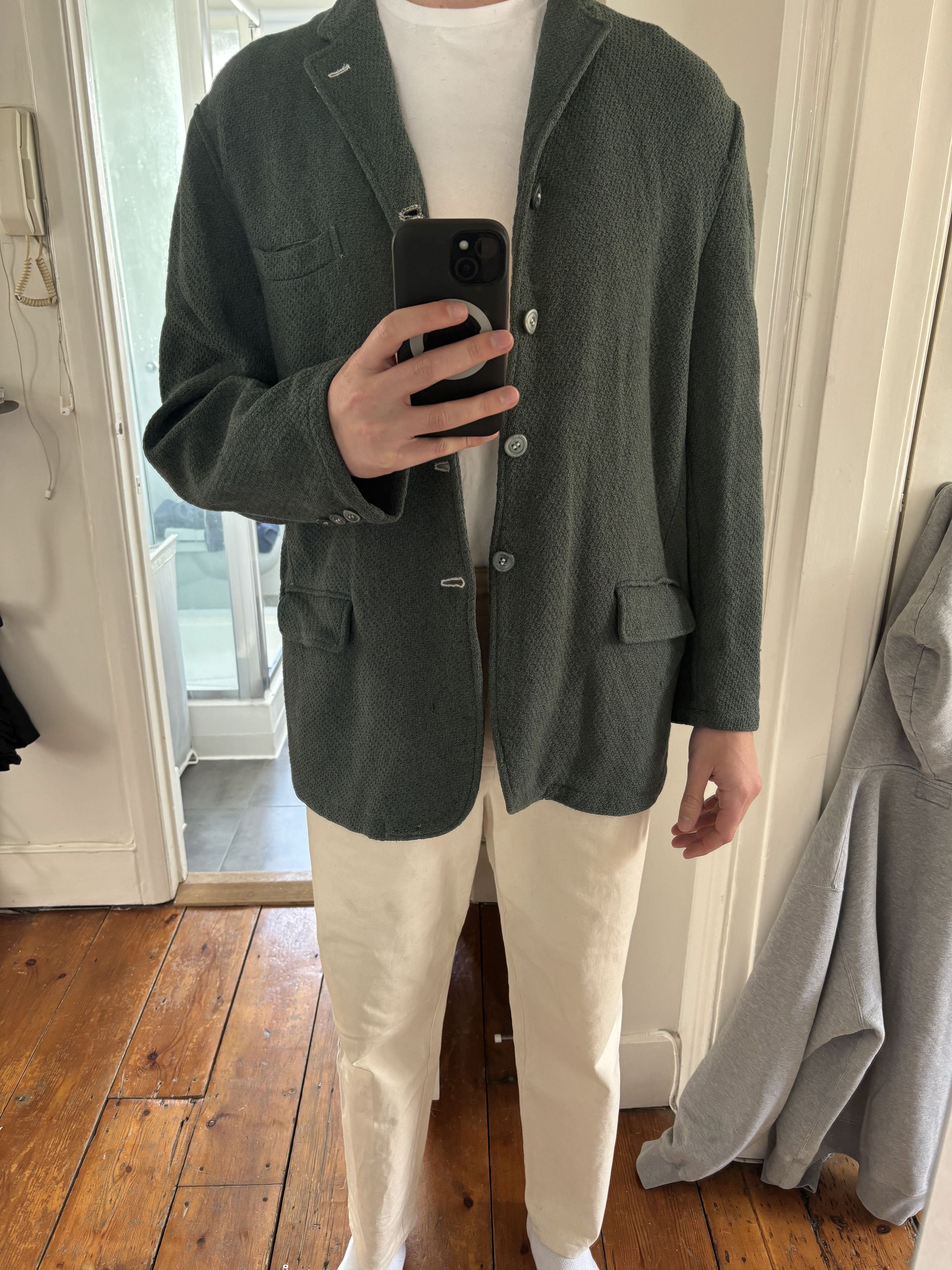 Comme des Garcons Homme *Rare* CDG Homme Men's Green Wool Jacket (Made in Japan) Size US L / EU 52-54 / 3 - 1 Thumbnail