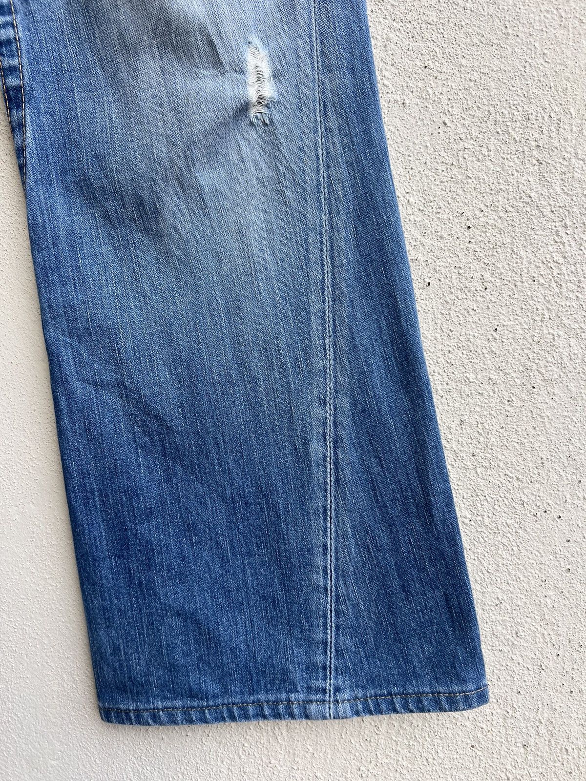 True Religion Vintage 00s TR Joey Distress Fade Mud Denim Flare Jeans Size US 32 / EU 48 - 13 Thumbnail