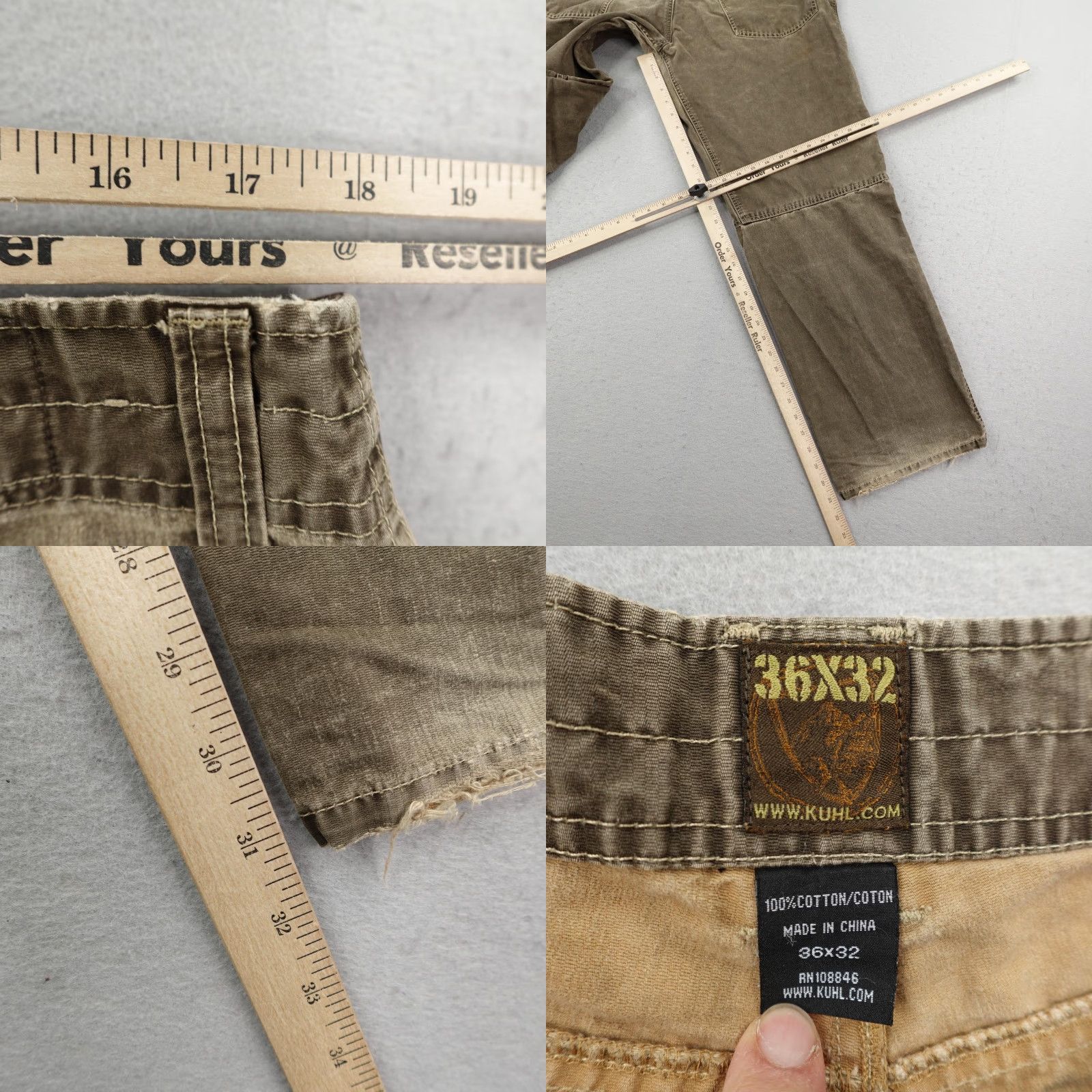 Vintage Kuhl Pants Mens 36x32 Brown Crag Series Canvas Utility Articulated Knee Outdoors Size US 36 / EU 52 - 8 Thumbnail