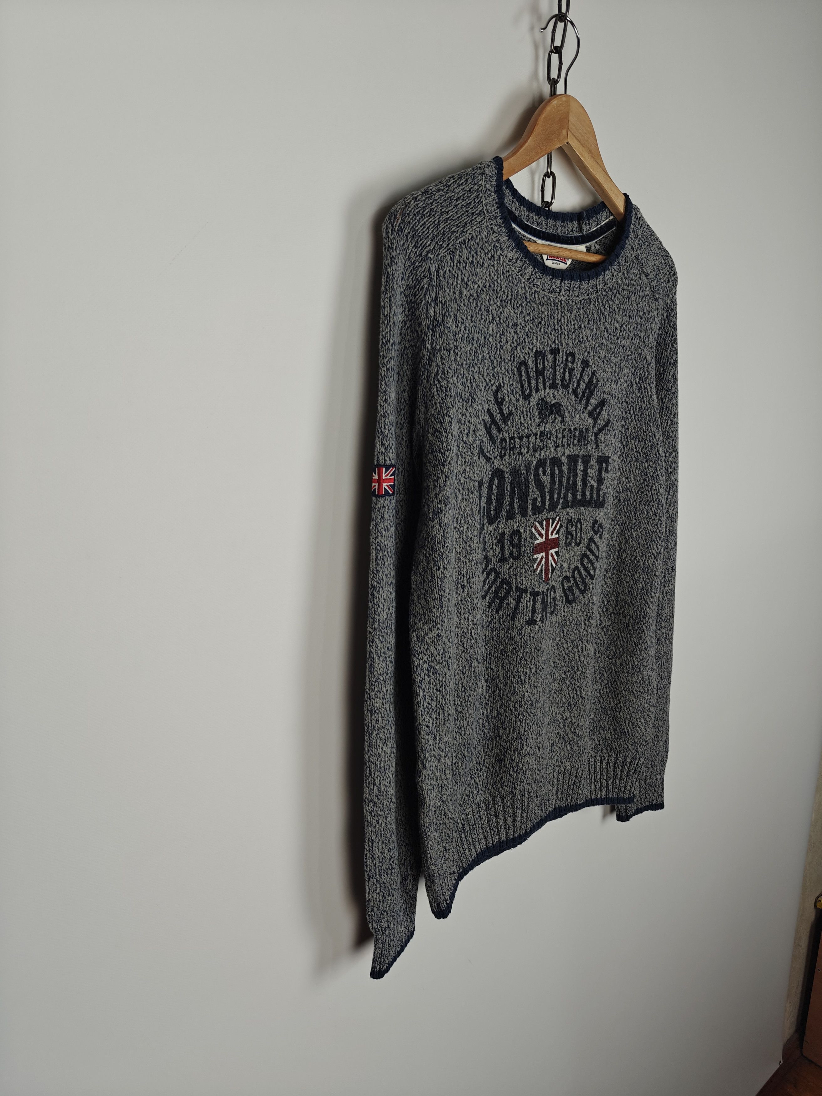 Lonsdale Lonsdale Knit Sweater Center Logo Gray size M Size US M / EU 48-50 / 2 - 5 Thumbnail