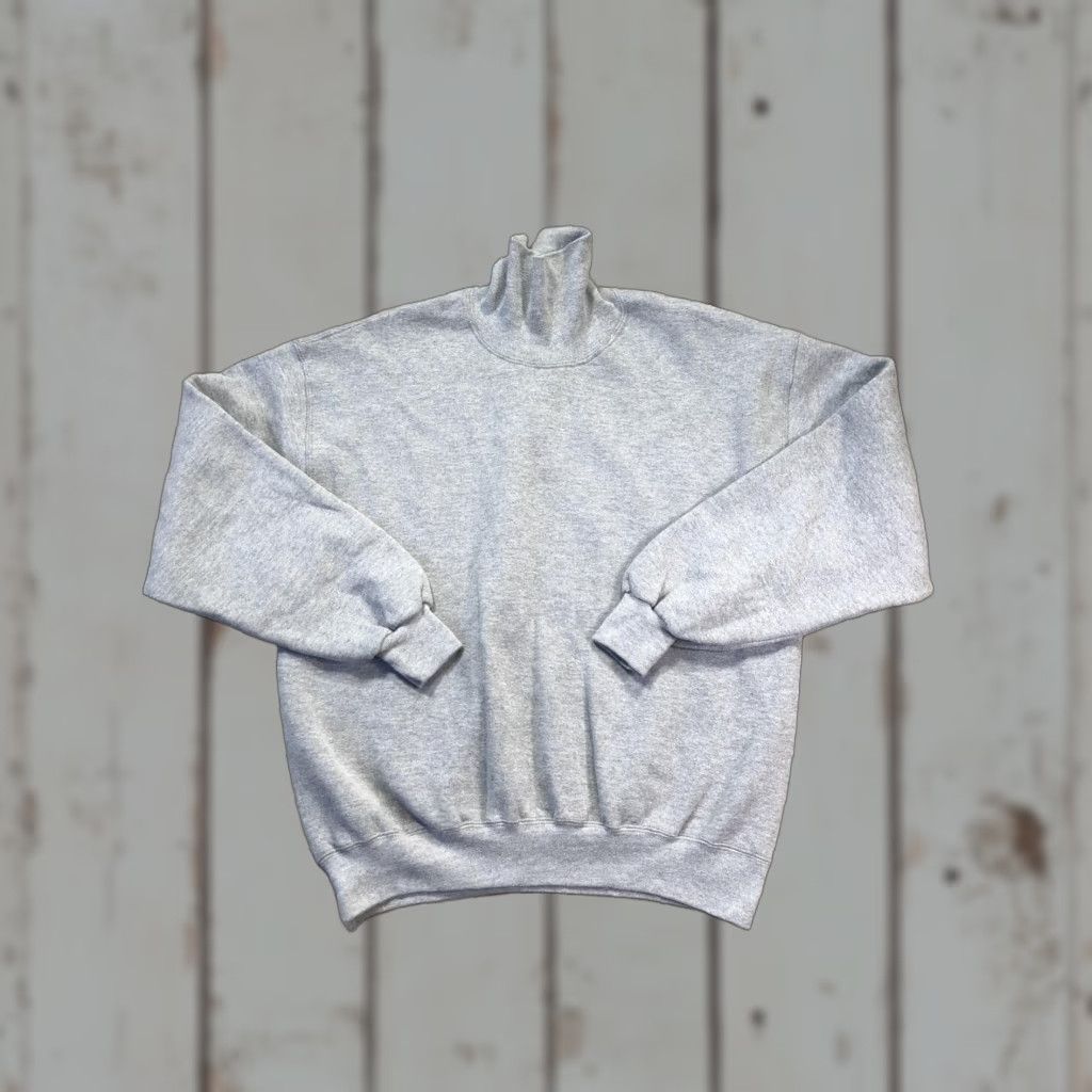 Jerzees VINTAGE Jerzees Sweatshirt Mens Large Gray Mock Neck Fleece Blank USA 90s Mens L Gray Sweatshirt Blank Size US L / EU 52-54 / 3 - 1 Thumbnail