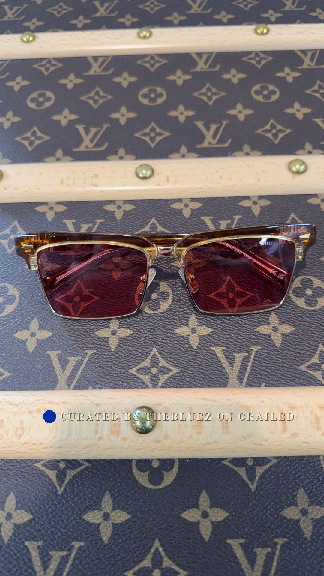 Miu Miu Miu Miu Brown Frame Red Lens Sunglasses Size ONE SIZE - 1 Thumbnail