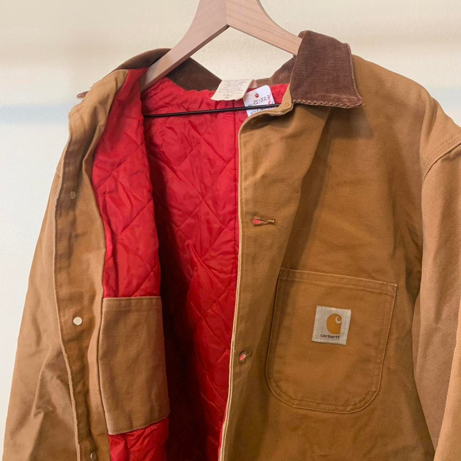Carhartt Vintage 90s Carhartt Red Linned Chore Coat jacket Size US L / EU 52-54 / 3 - 4 Thumbnail