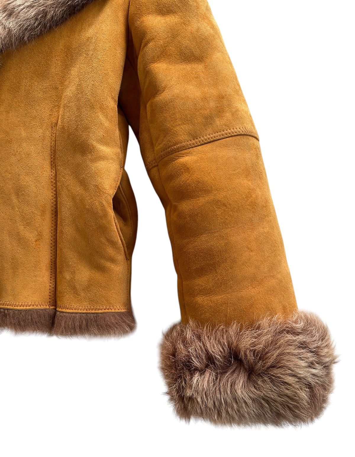 Vintage Cerchio Lambskin Suede Leather Fur Jacket Size M / US 6-8 / IT 42-44 - 11 Thumbnail