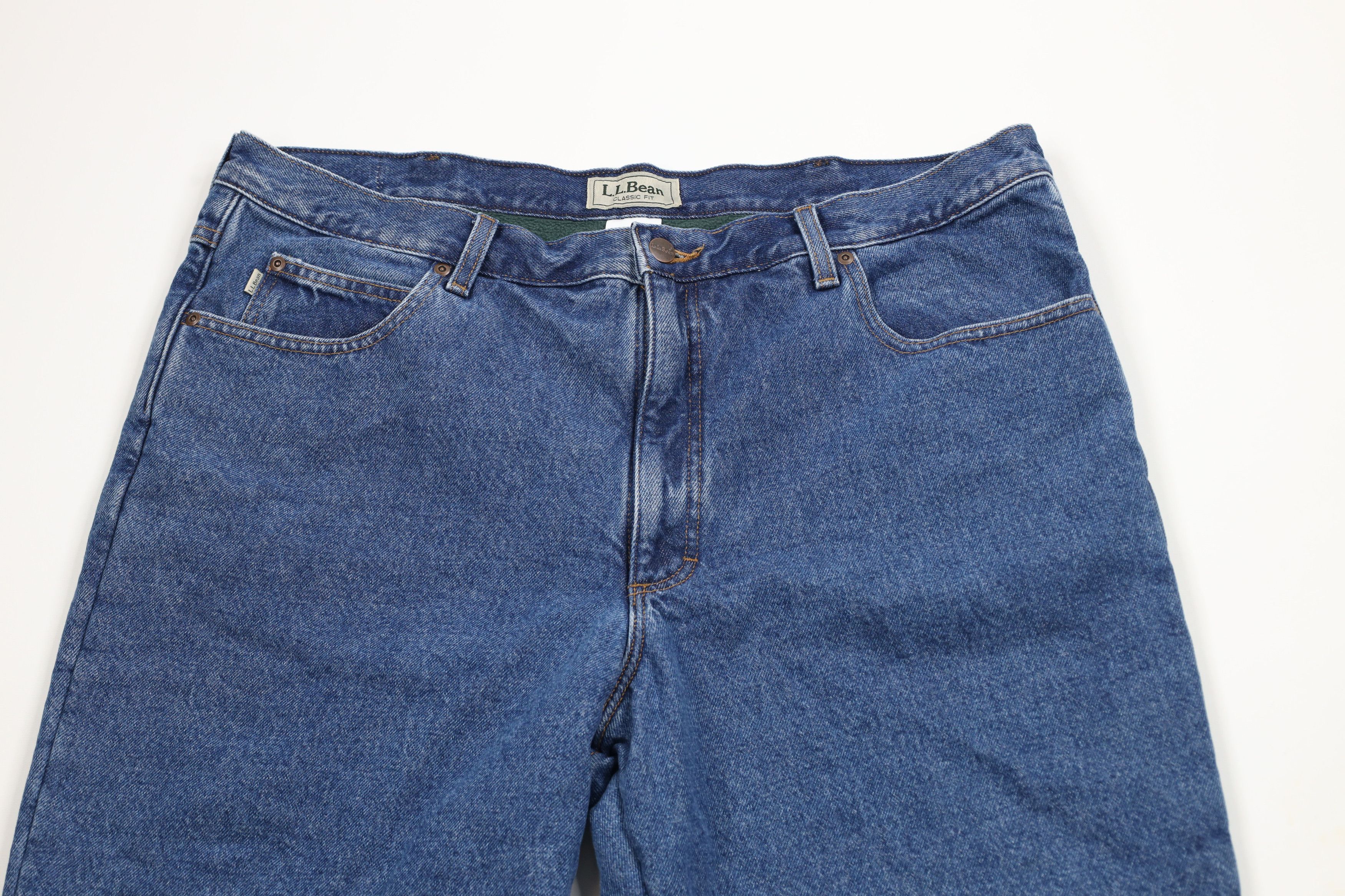 L.L. Bean × Vintage Deadstock Vintage LL Bean Fleece Lined Denim Jeans Blue Size US 40 / EU 56 - 3 Thumbnail