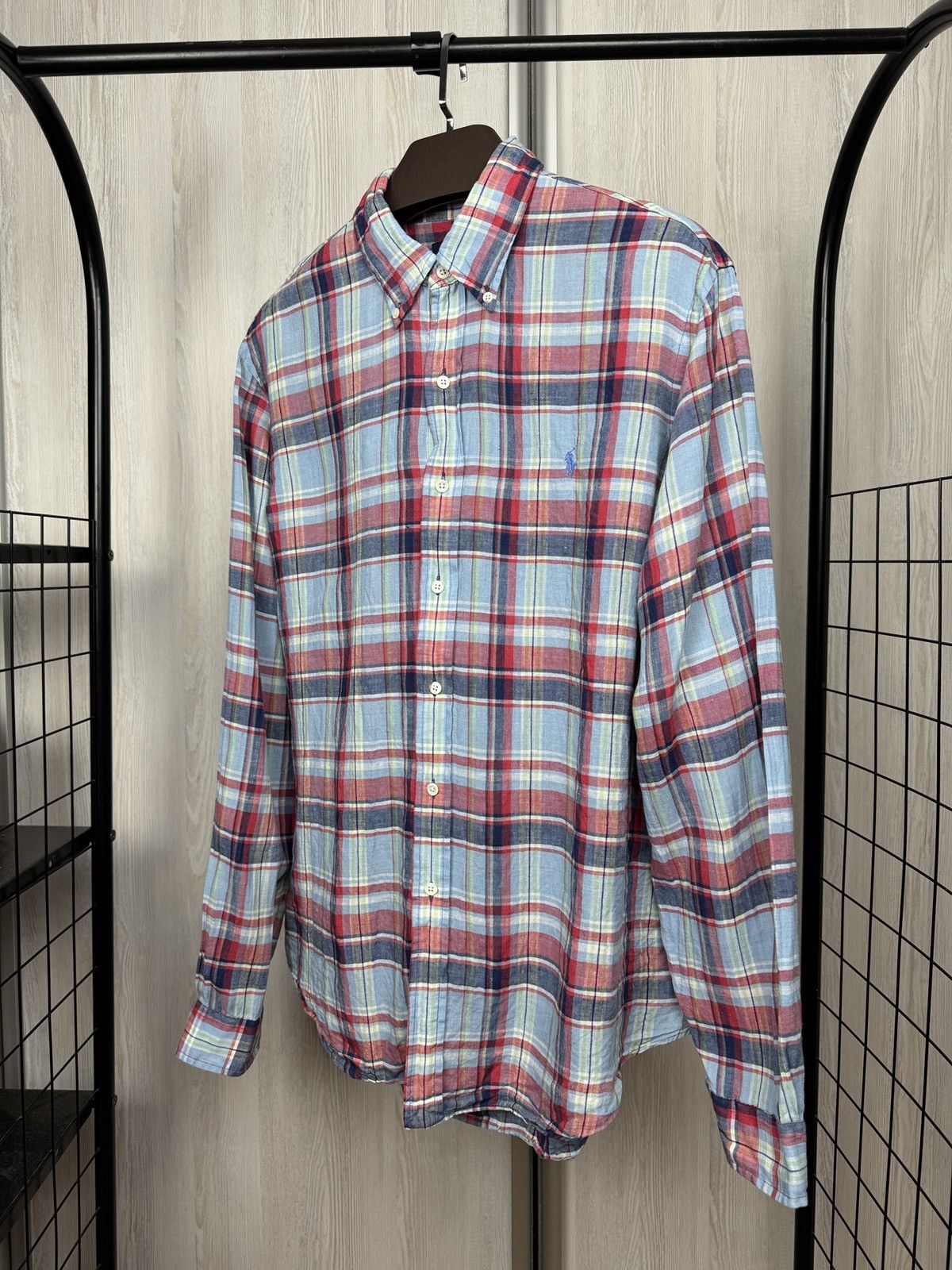 Polo Ralph Lauren Polo Ralph Lauren pure linen checkered multicolour shirt Size US XL / EU 56 / 4 - 5 Thumbnail