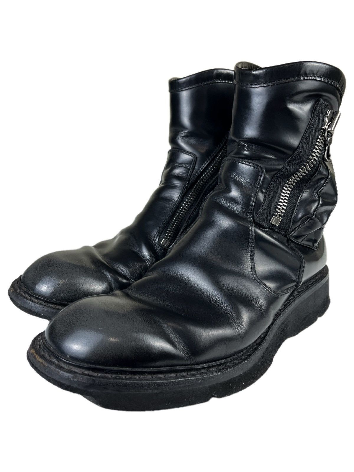 Julius SS17 Julius 7 Knives Front Zip Cargo Leather Boots Black | Grailed