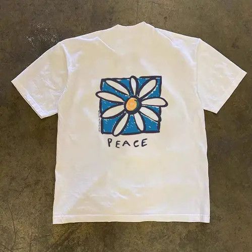 VIBE White casual street fashion floral print t-shirt Size US M / EU 48-50 / 2 - 5 Thumbnail
