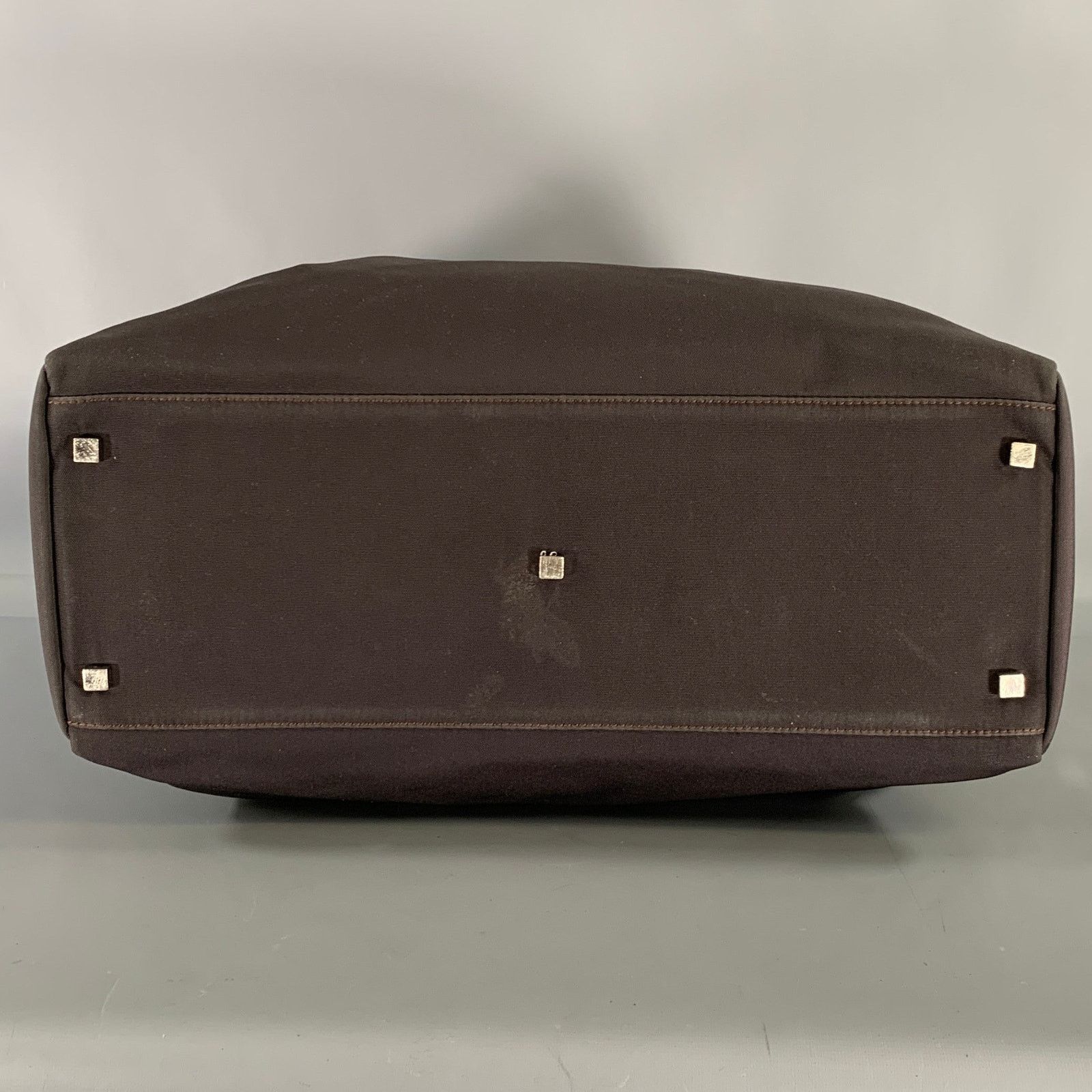 Gucci GUCCI Brown Leather Trim Nylon Weekender Bag Size ONE SIZE - 8 Thumbnail