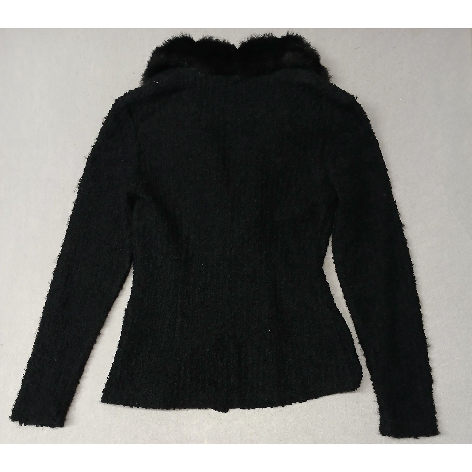 Other Dina Bar-El (Medium) Black Ribbed Zip-Front Cardigan Sweater Size M / US 6-8 / IT 42-44 - 6 Thumbnail