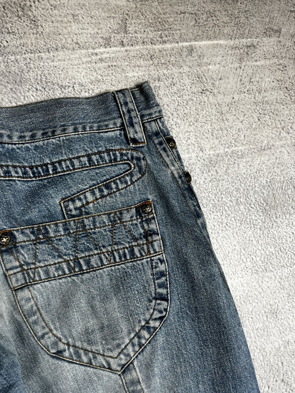 Just Cavalli × Roberto Cavalli × Vintage Y2K Baggy Tribal Tattoo Embroidered Jeans Size US 32 / EU 48 - 7 Thumbnail