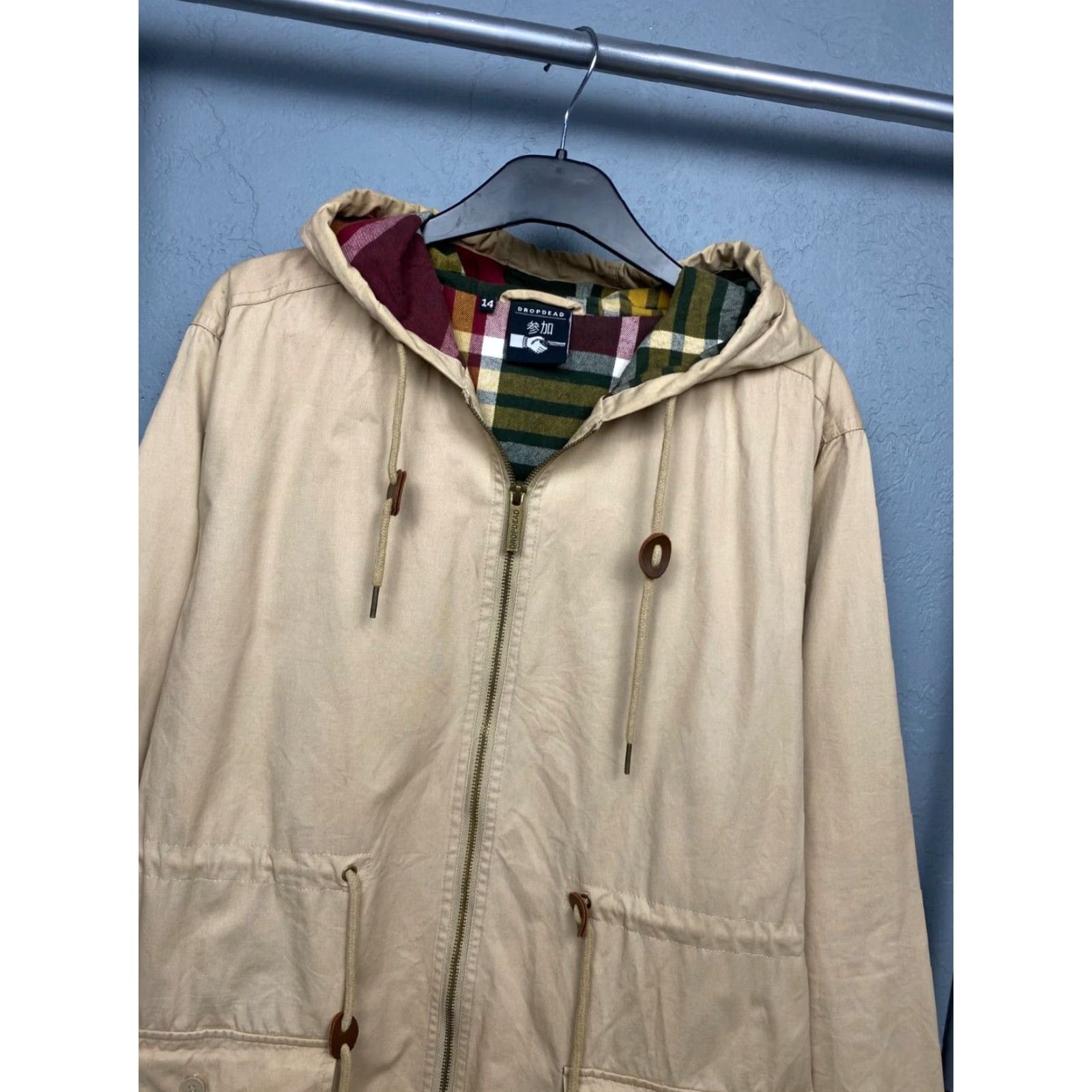 Vintage Drop Dead Parka Jacket Mens M Beige Cotton Solid Zip - Vintage? No - Regular Size Size US M / EU 48-50 / 2 - 2 Thumbnail