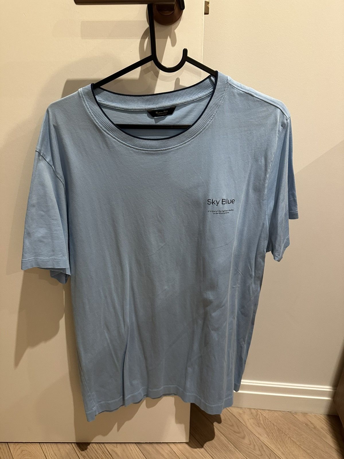 Massimo Dutti Sky Blue T-Shirt Size US XL / EU 56 / 4 - 1 Thumbnail
