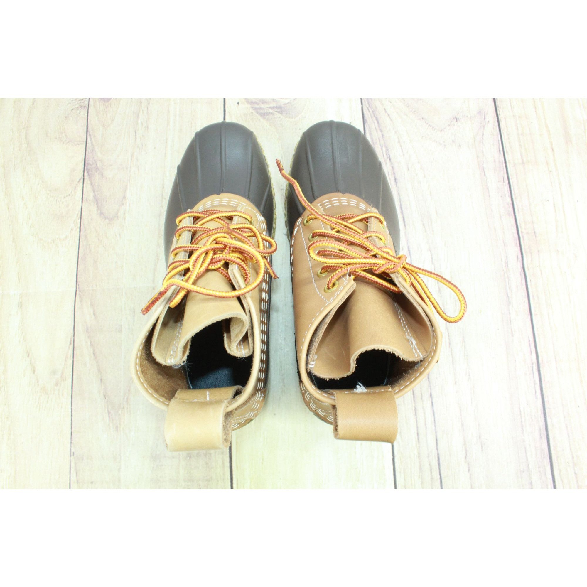 L.L. Bean LL Bean Brown Leather Lace Up Ankle Duck Boots Size US 6 / IT 36 - 7 Thumbnail