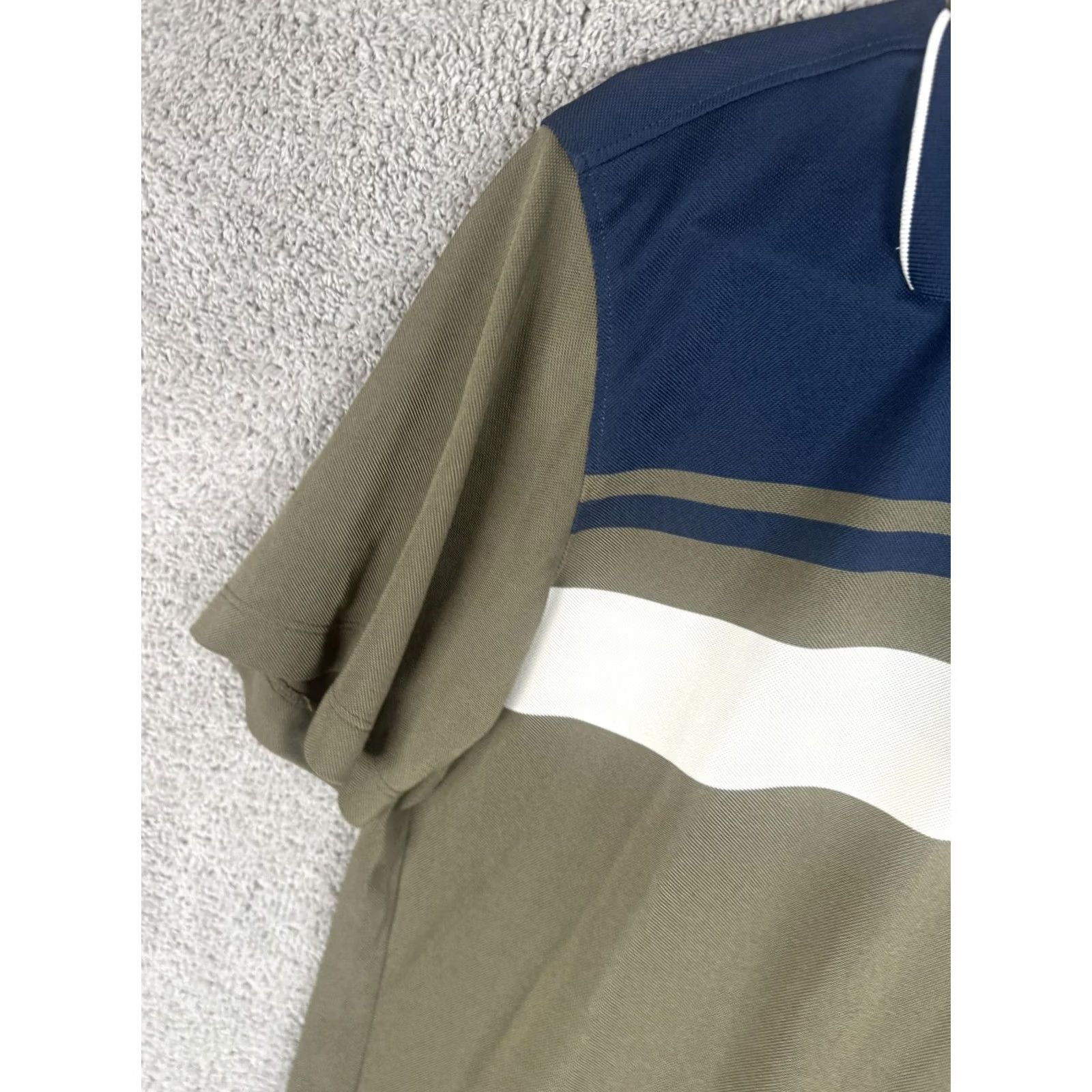 UNTUCKit UNTUCKit Polo Shirt Mens M Blue Green Stripe 100% Polyester Golf Casual Polo Shirt Mens M Color Green Striped Short Sleeve Size US M / EU 48-50 / 2 - 2 Thumbnail