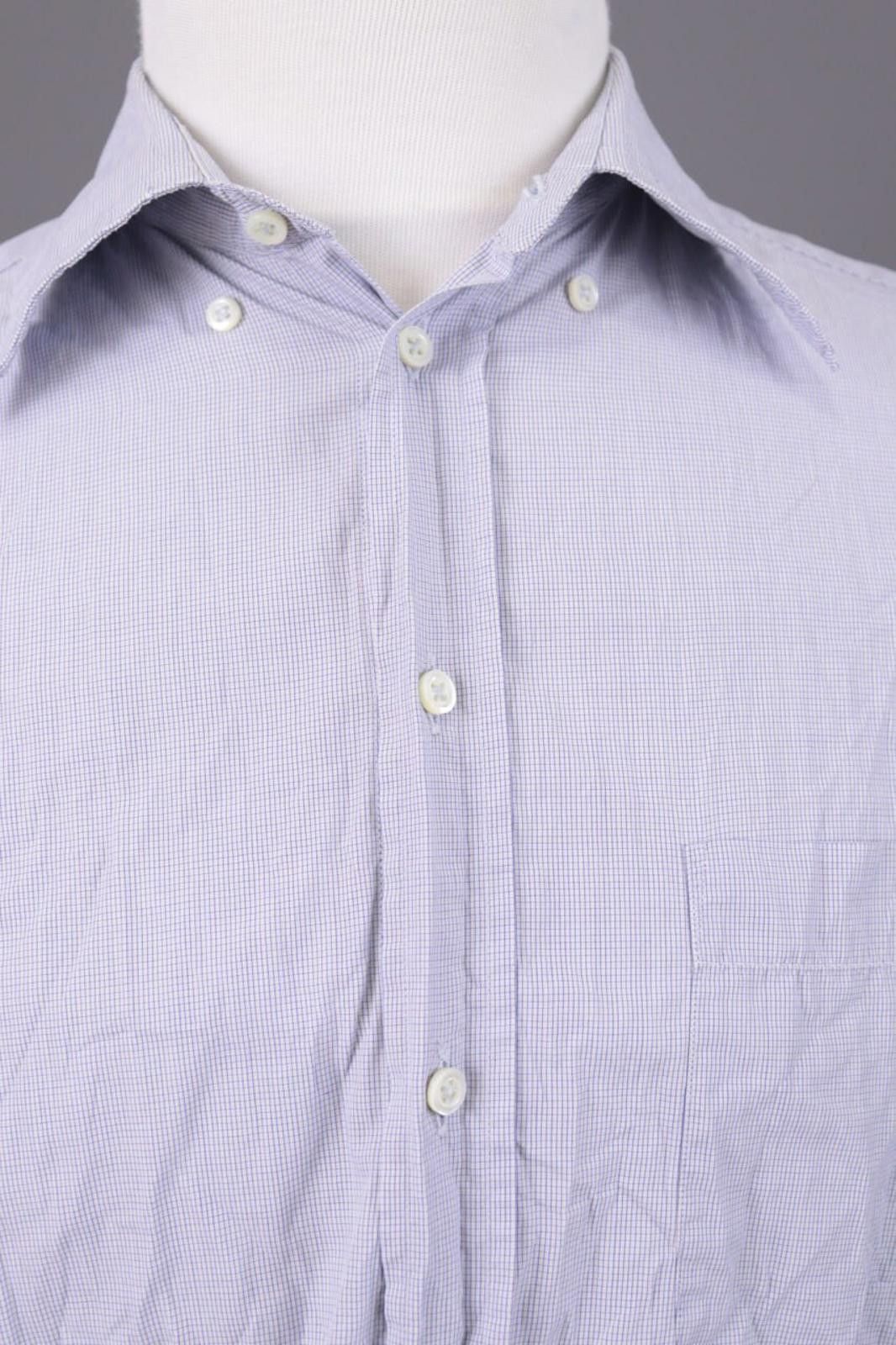 Armani Collezioni Armani Collezioni White Check Button Down Shirt Size 41 /16 Size US M / EU 48-50 / 2 - 6 Thumbnail