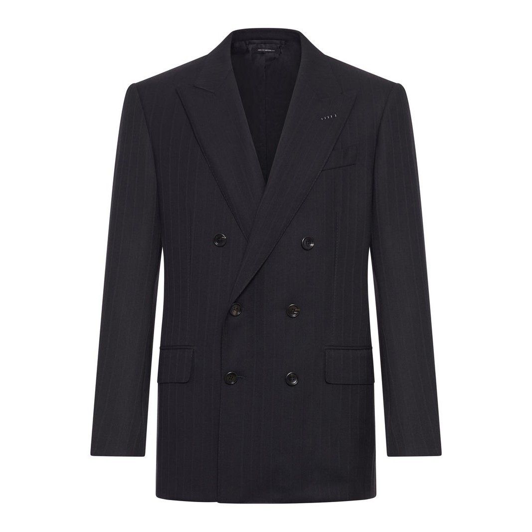 TOM FORD Black Pinstripe Wool Blazer Jacket New & Authentic