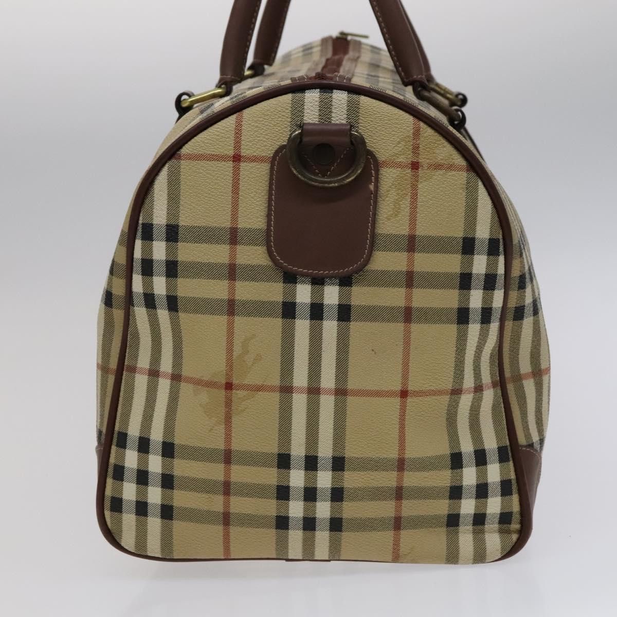 Burberry Burberry Nova Check Boston Bag Pvc Leather Beige Size ONE SIZE - 3 Thumbnail